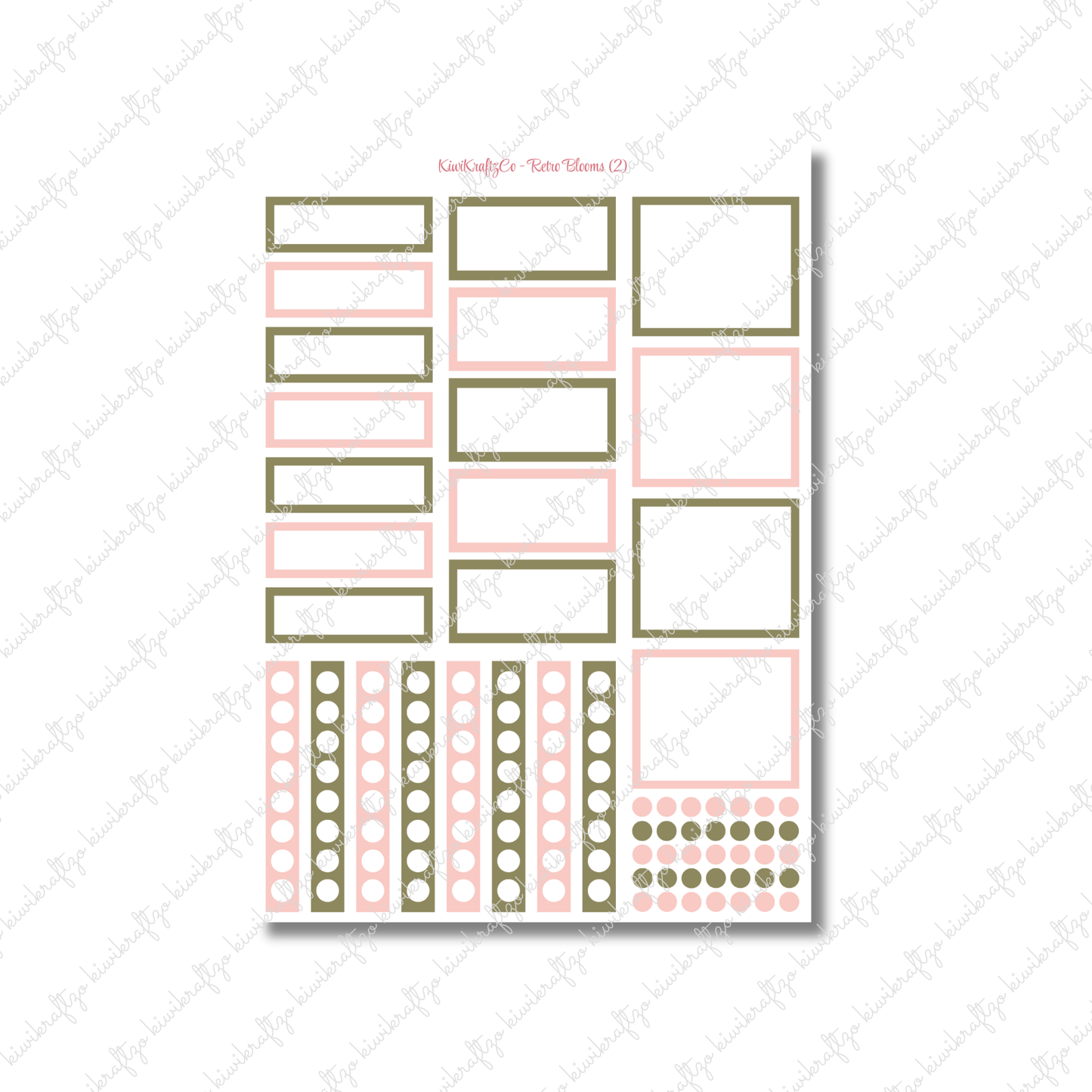Retro Blooms PHYSICAL Sticker Kit - Petite Size