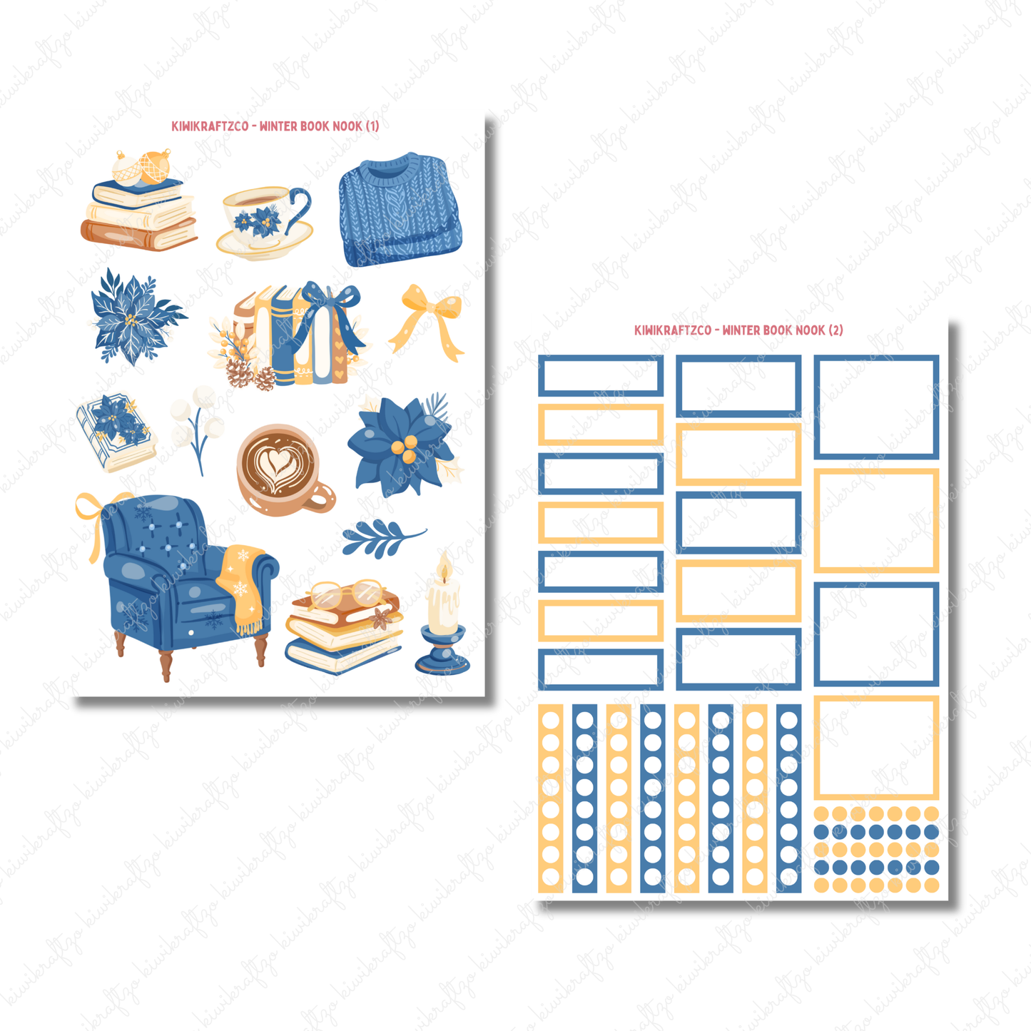 Winter Book Nook PHYSICAL Sticker Kit - Standard Size