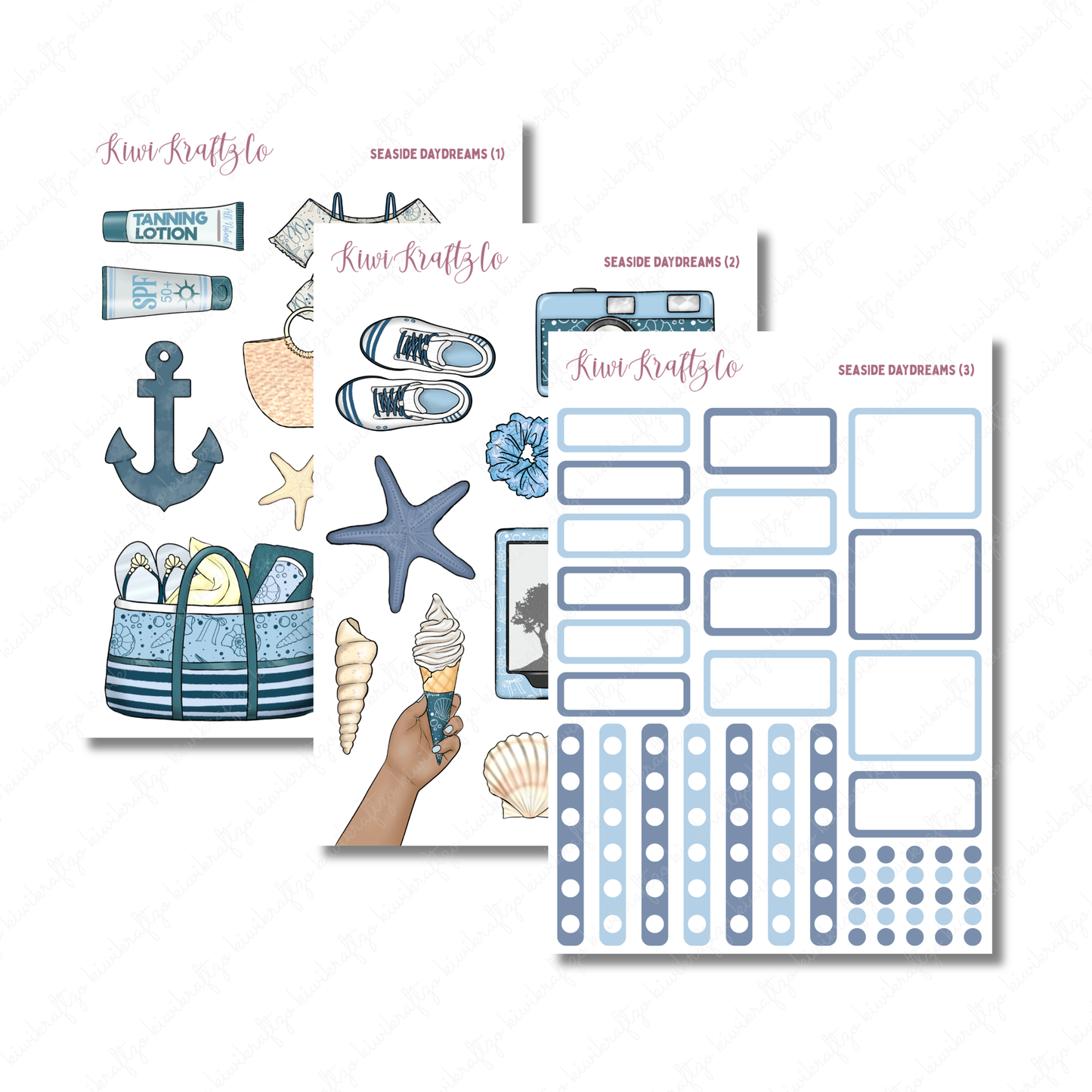 Seaside Daydreams PHYSICAL Sticker Kit - Petite Size