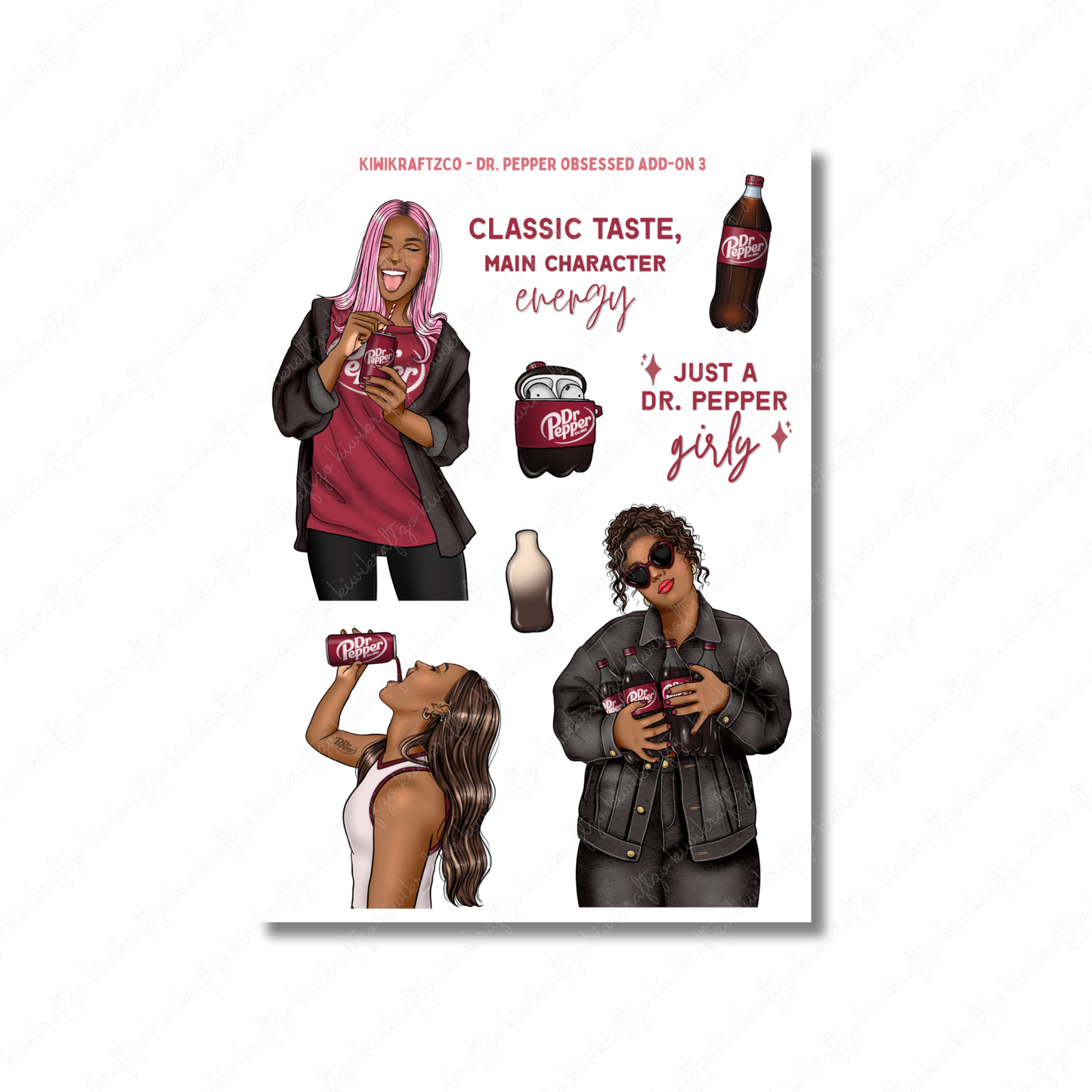 Dr. Pepper Obsessed PHYSICAL Sticker Kit - Standard Size