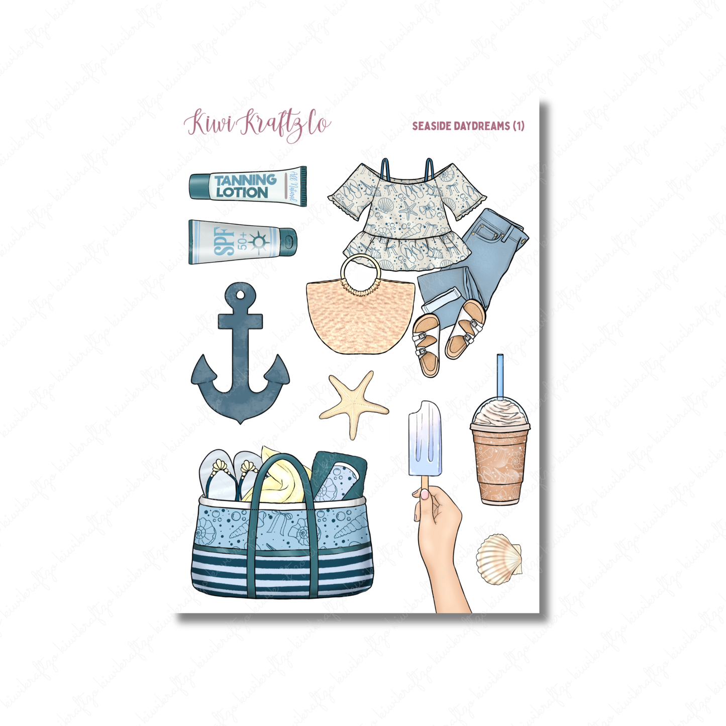 Seaside Daydreams PHYSICAL Sticker Kit - Petite Size