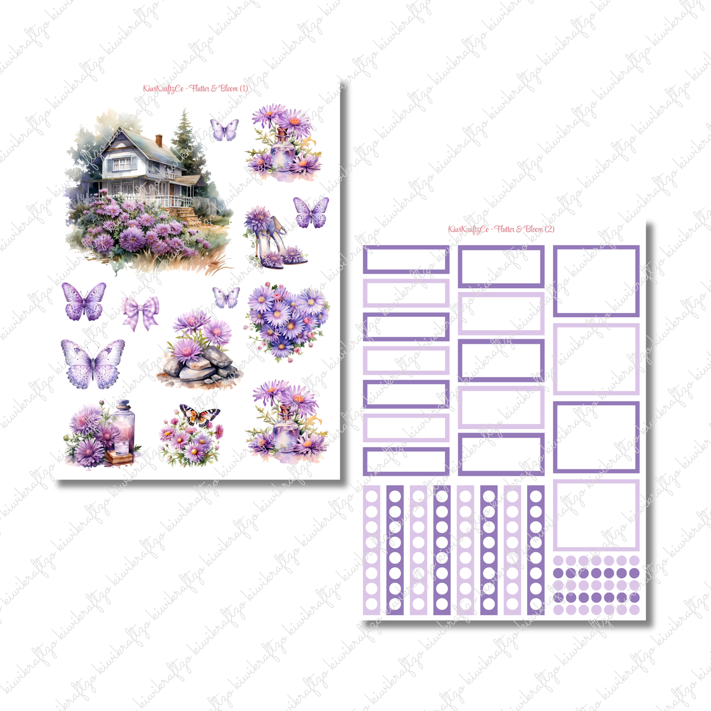 Flutter & Bloom PHYSICAL Sticker Kit - Petite Size