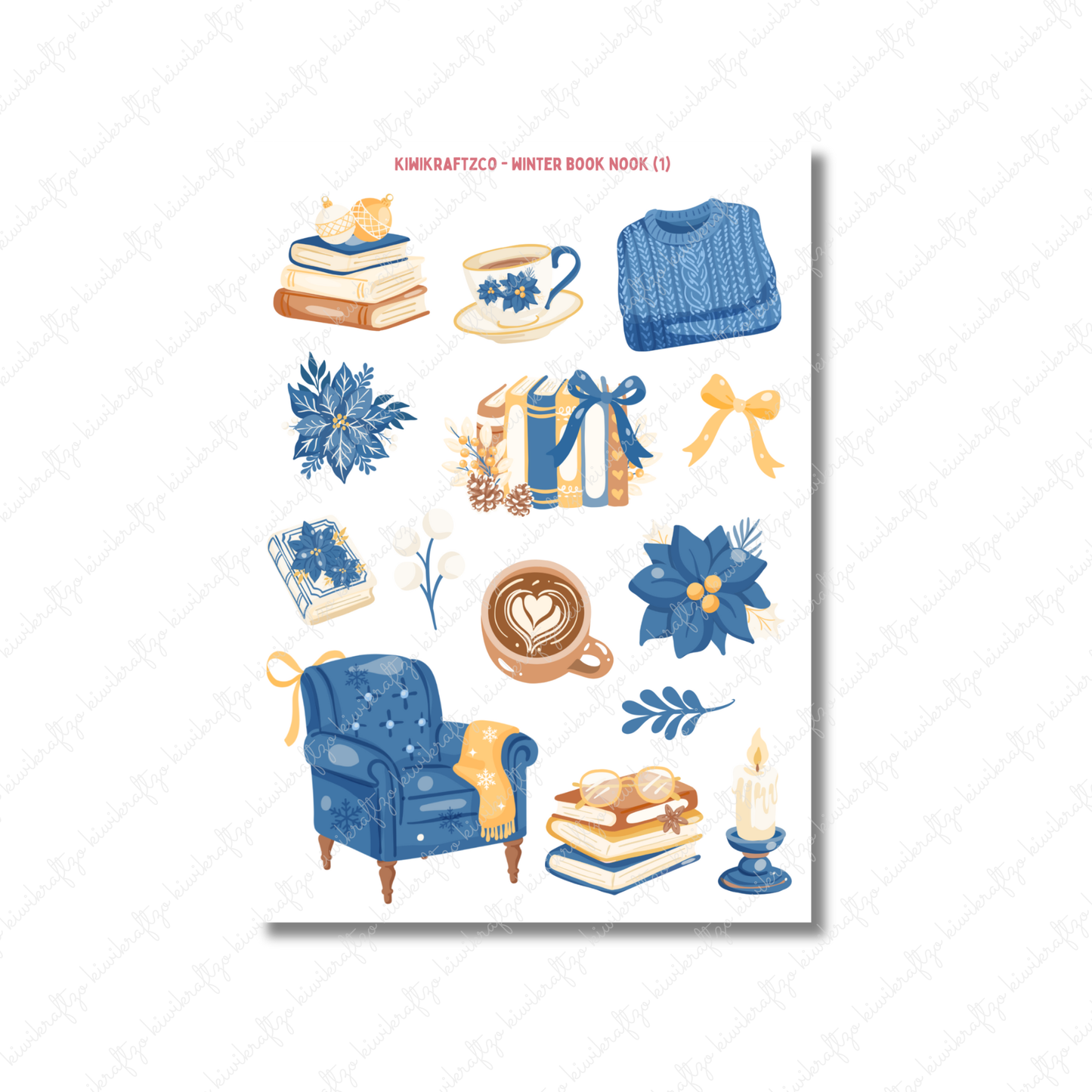 Winter Book Nook PHYSICAL Sticker Kit - Standard Size