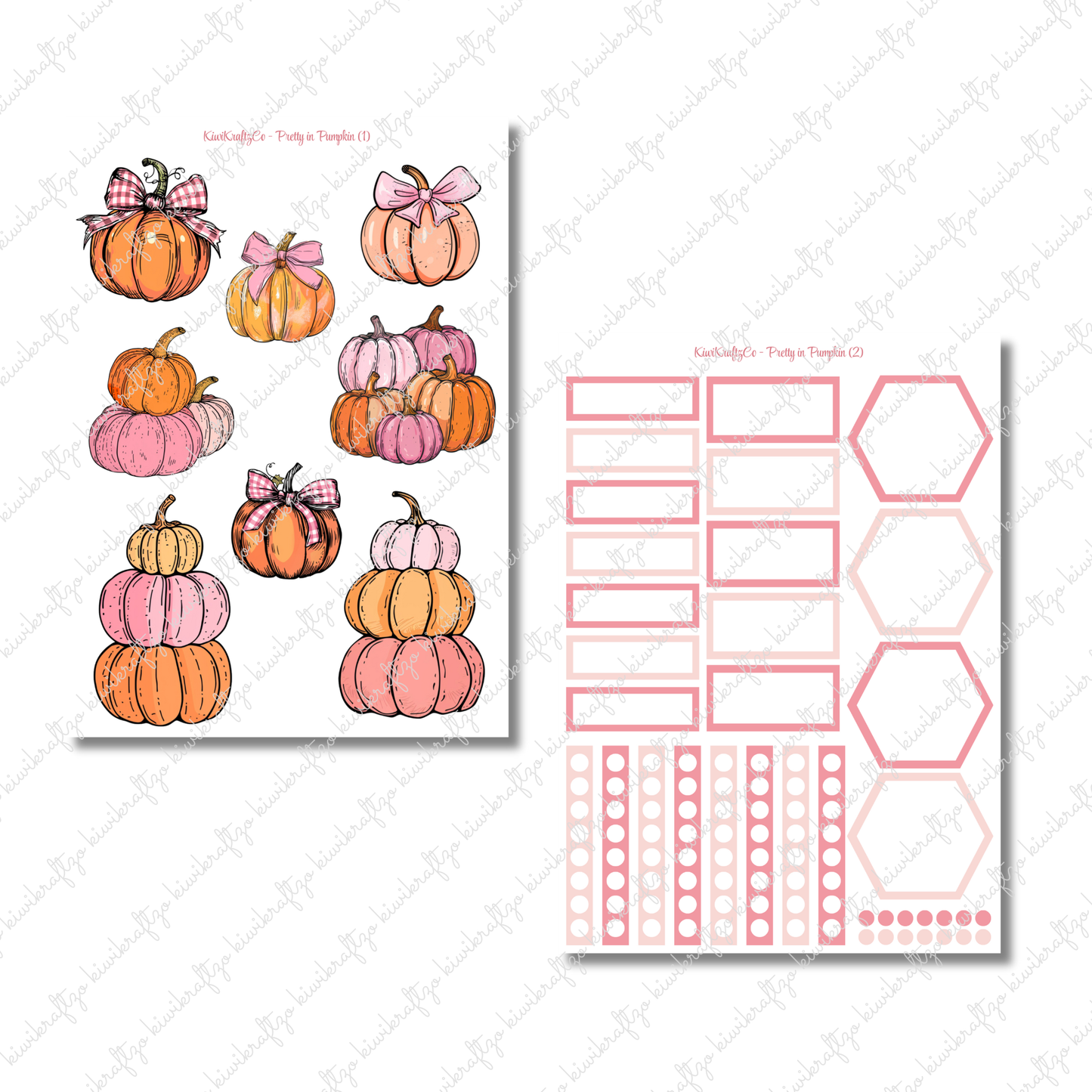 Pretty in Pumpkin PHYSICAL Sticker Kit - Petite Size
