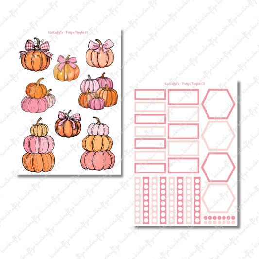 Pretty in Pumpkin PHYSICAL Sticker Kit - Petite Size
