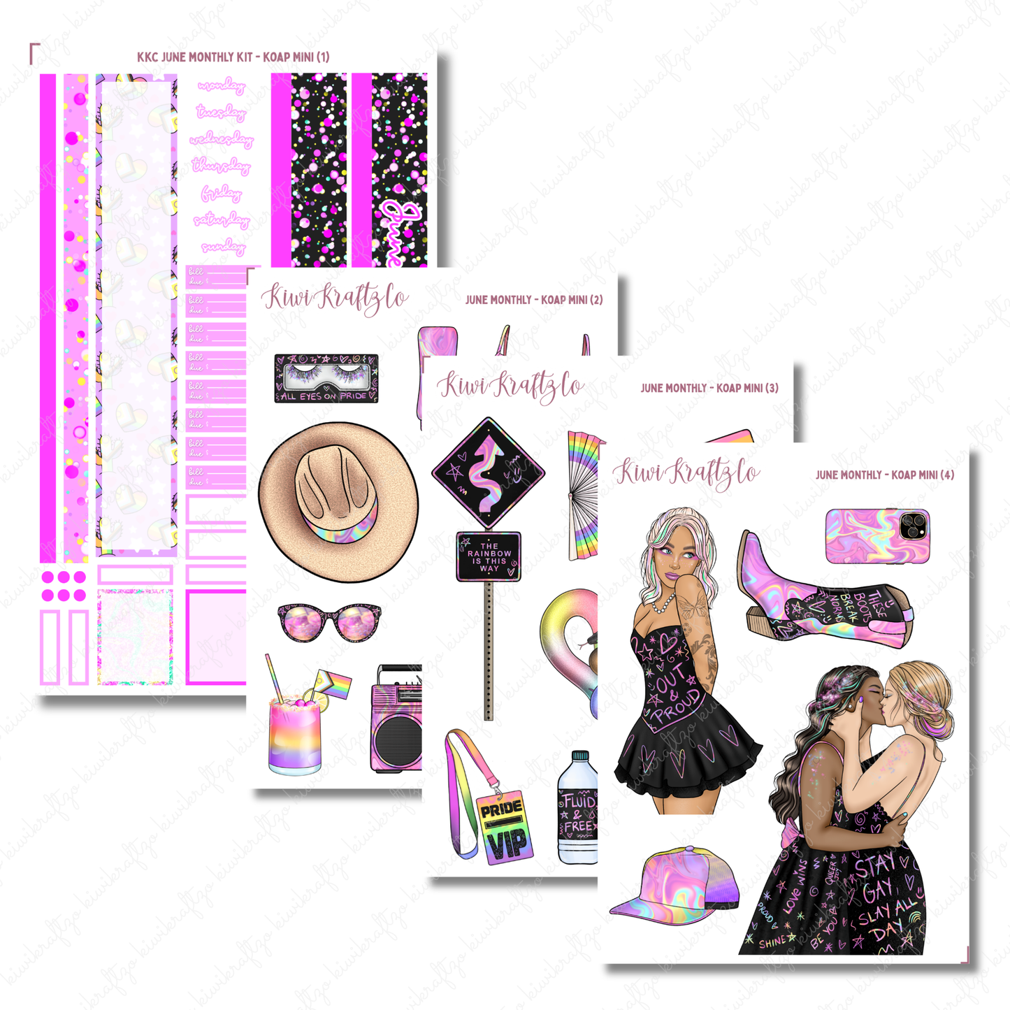 June Monthly Sticker Kit - KOAP Mini (PRIDE)