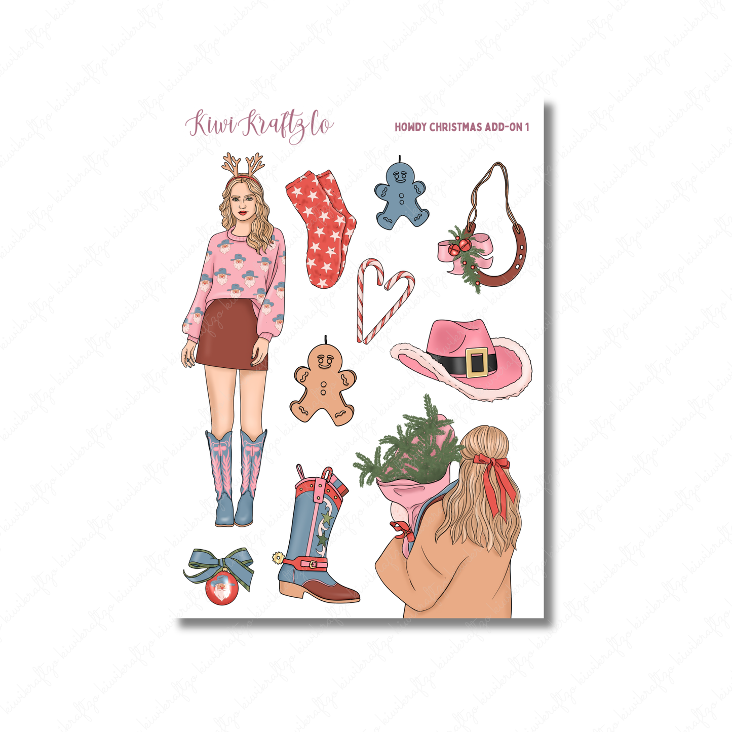 Howdy Christmas PHYSICAL Sticker Kit - Petite Size
