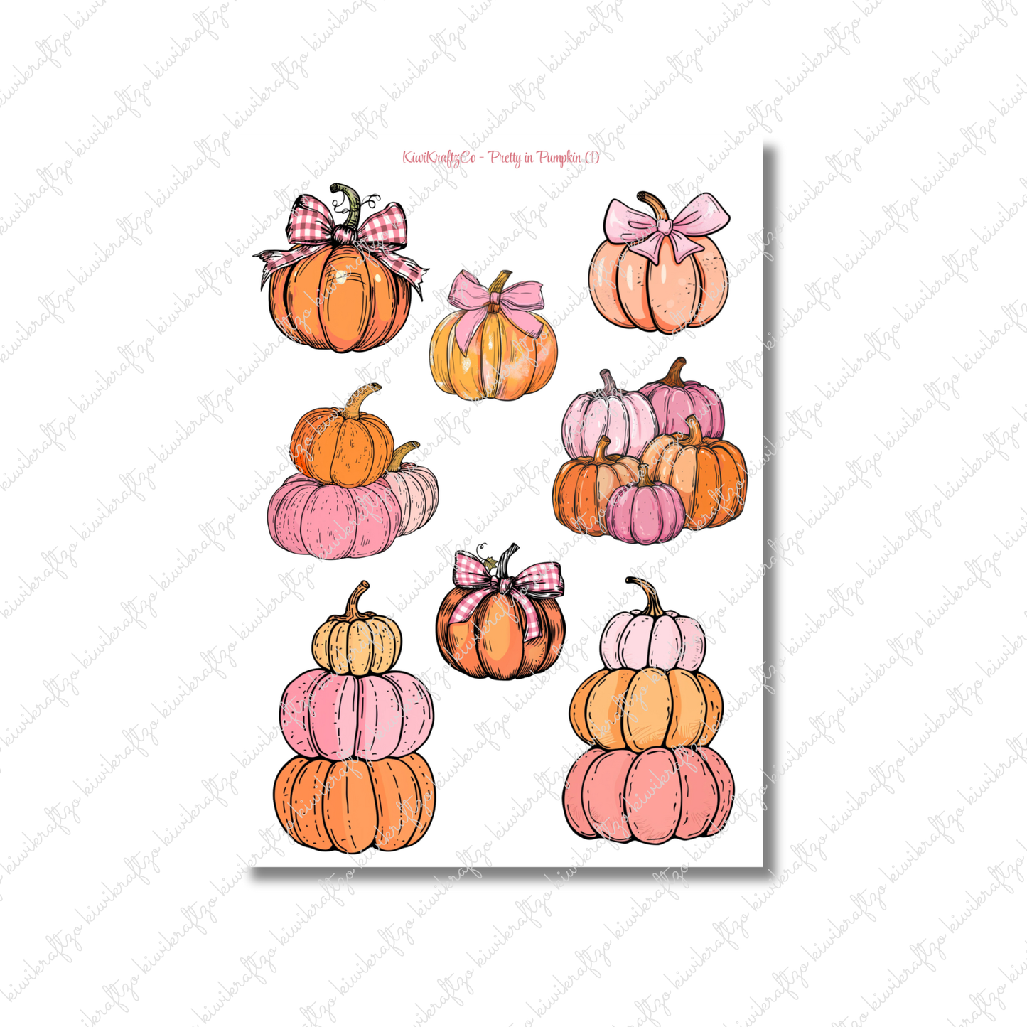 Pretty in Pumpkin PHYSICAL Sticker Kit - Petite Size