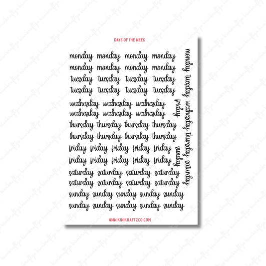 Days of the Week Stickers