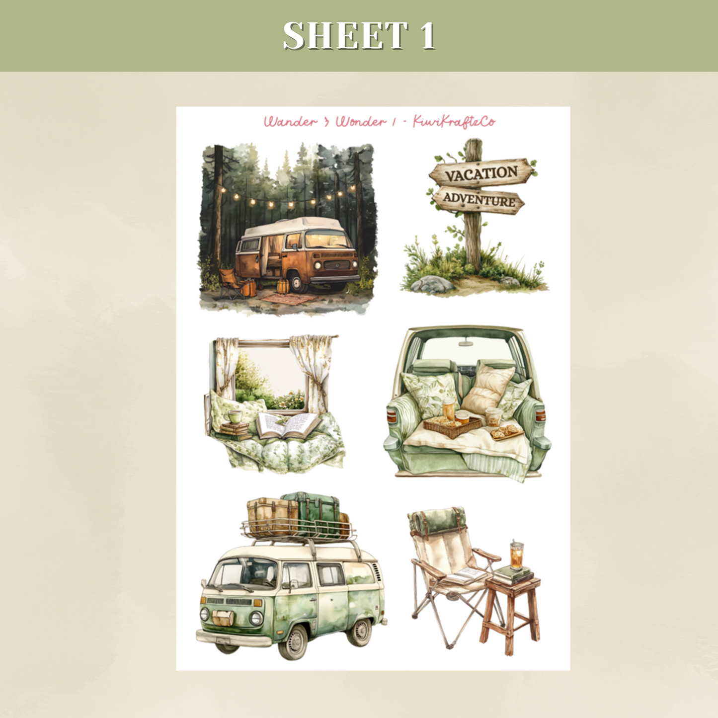 Wander & Wonder PHYSICAL Sticker Kit