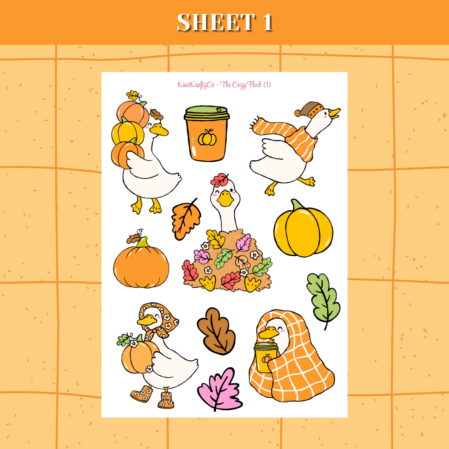 The Cozy Flock PHYSICAL Sticker Kit - Standard Size