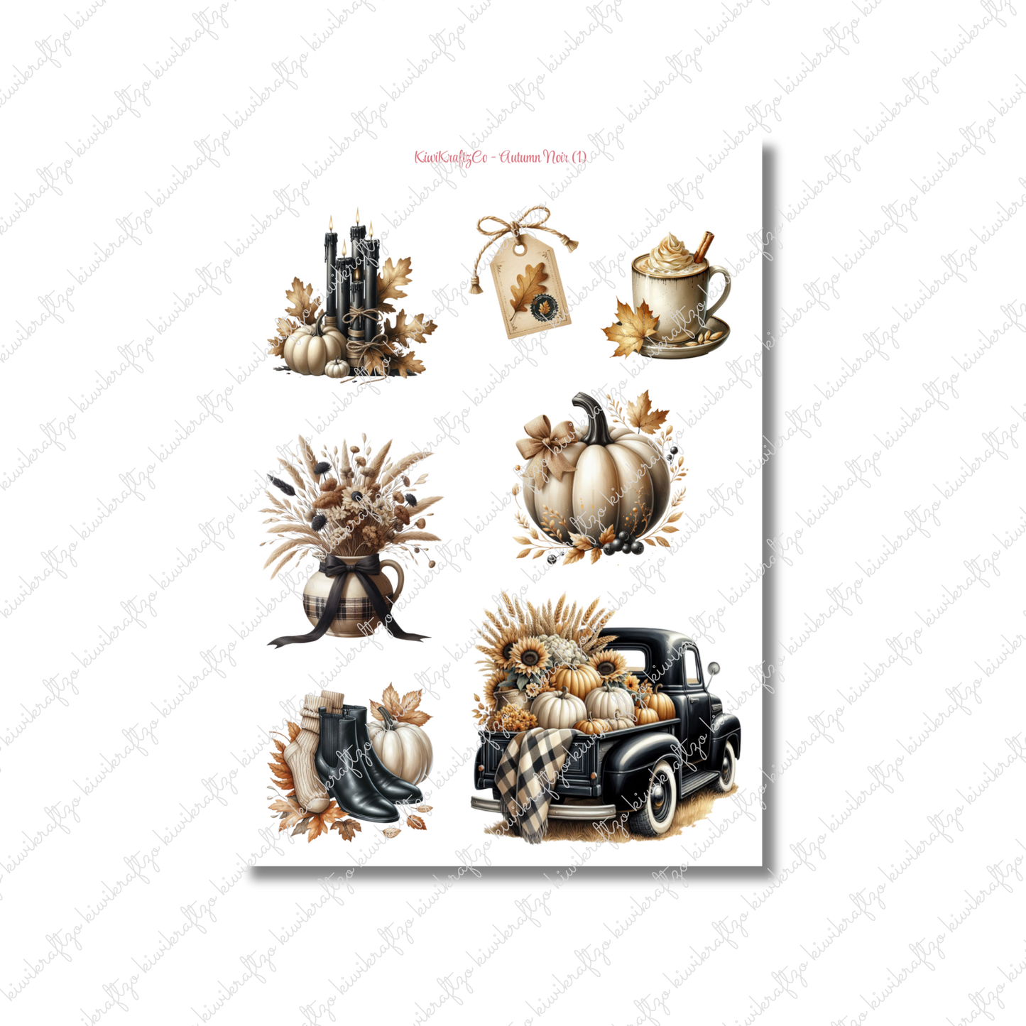 Autumn Noir PHYSICAL Sticker Kit - Petite Size