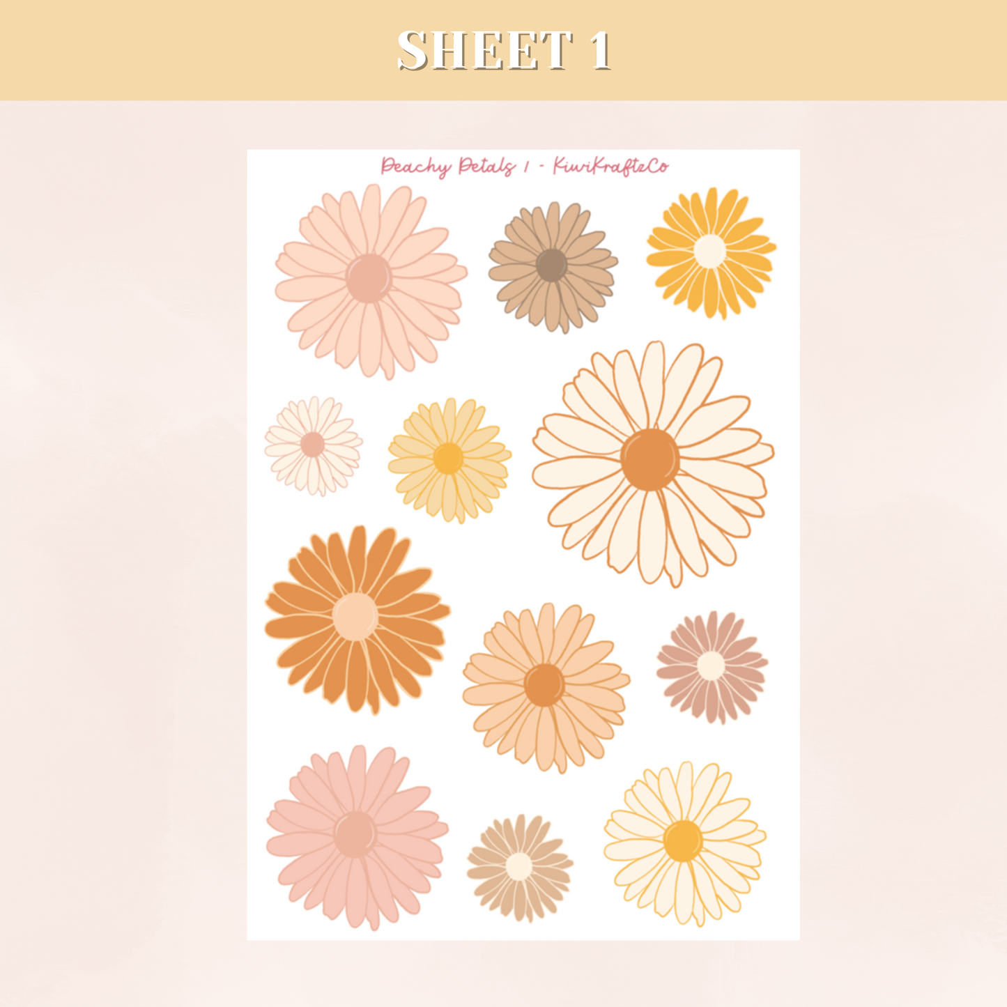 Peachy Petals PHYSICAL Sticker Kit
