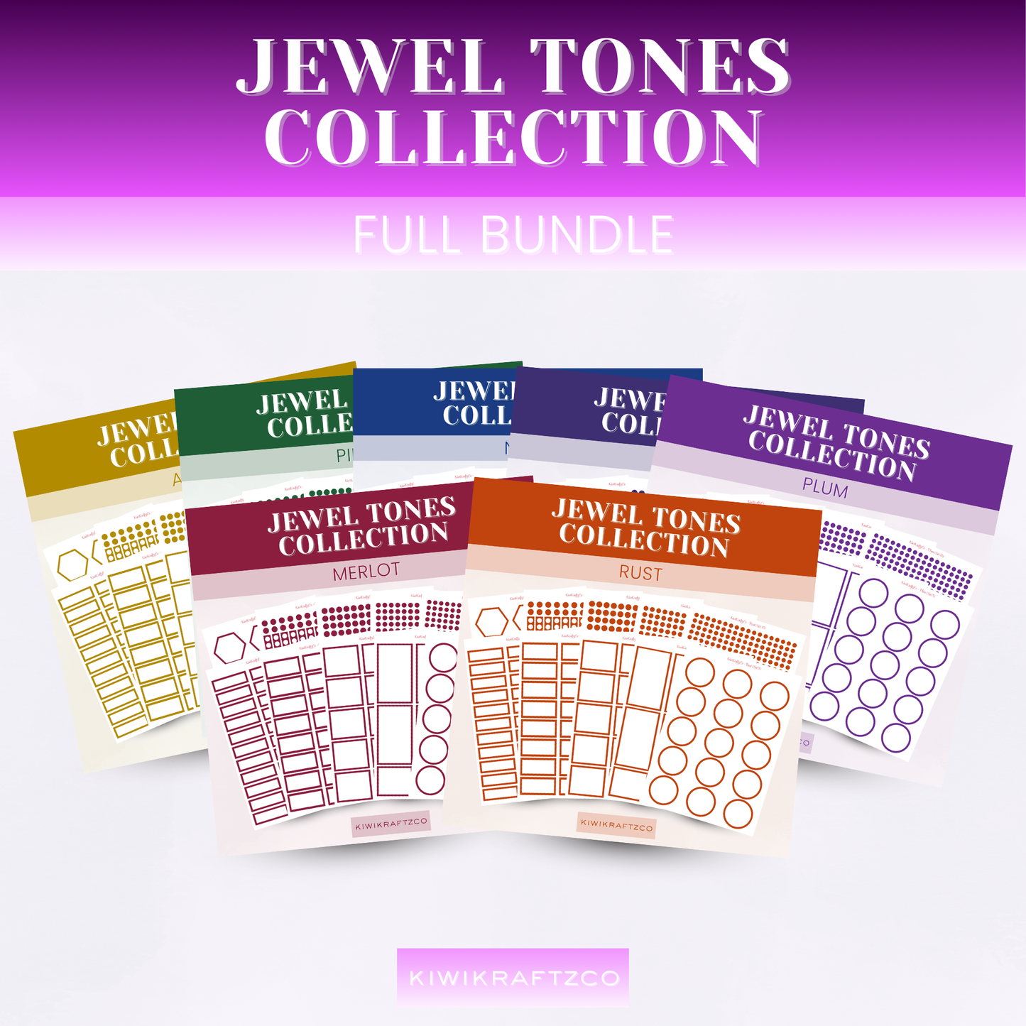 Functional Shapes – Full Collection Digital Bundle (Classic Rainbow, Jewel Tones, Pastel)
