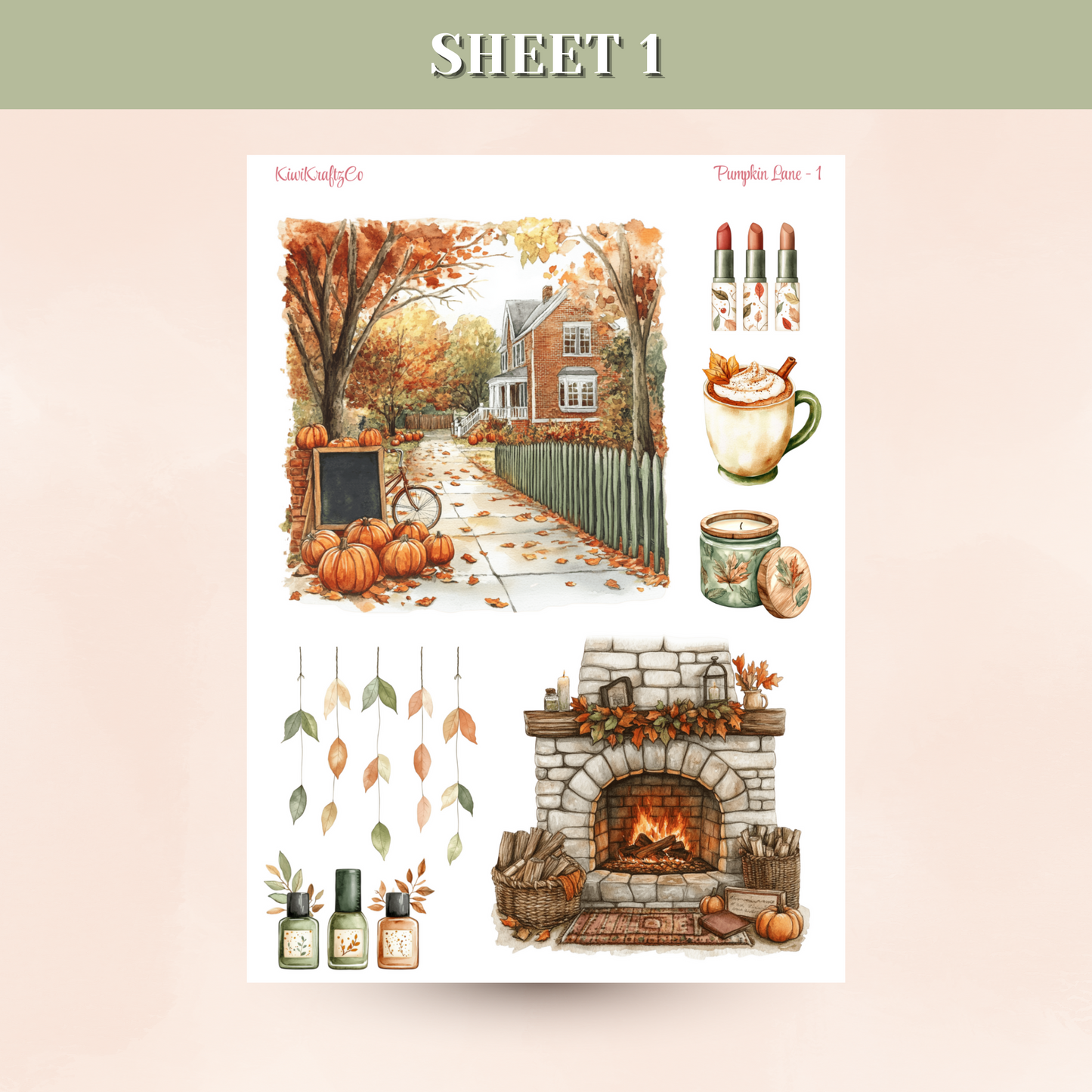Pumpkin Lane PHYSICAL Sticker Kit - Standard Size