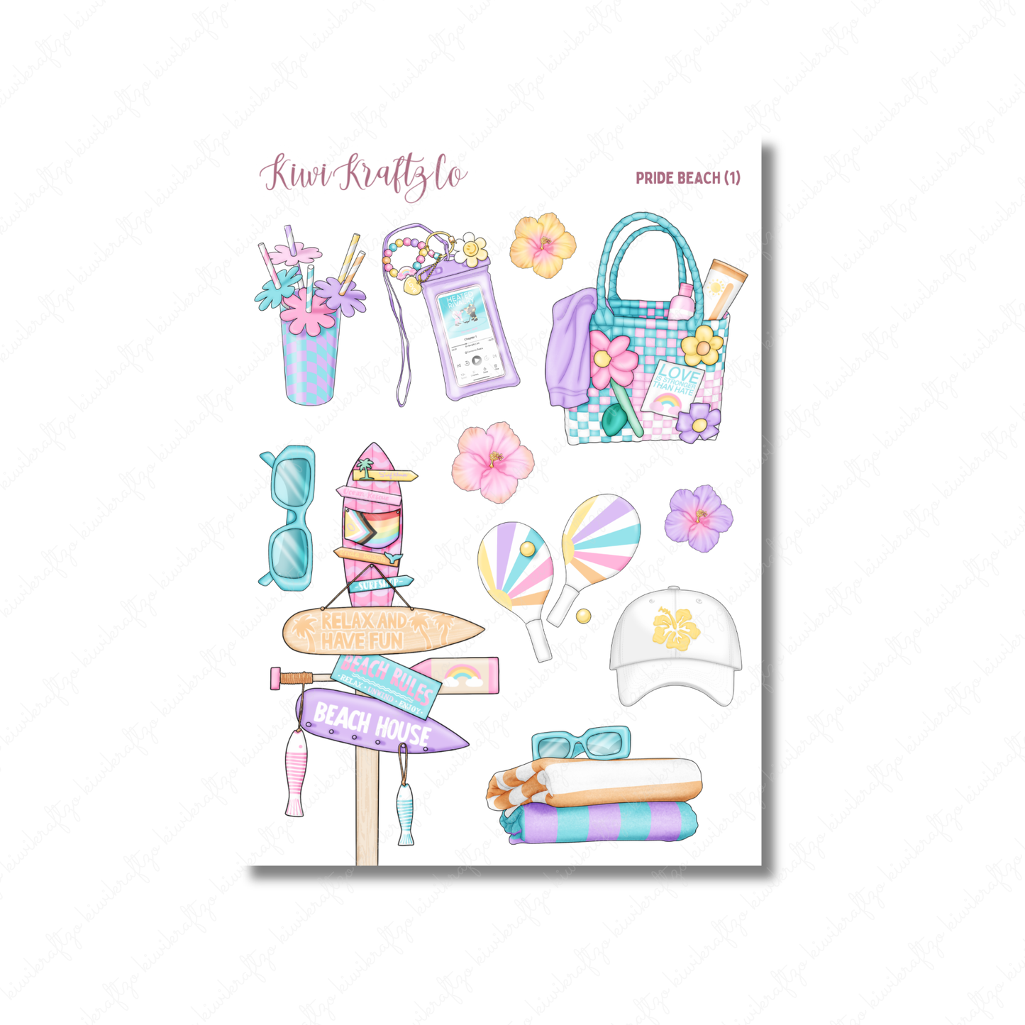 Pride Beach PHYSICAL Sticker Kit - Petite Size