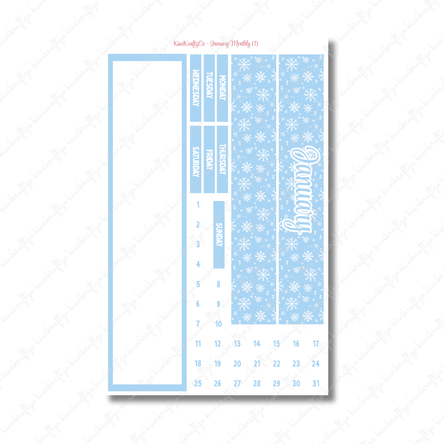 January Monthly Sticker Kit