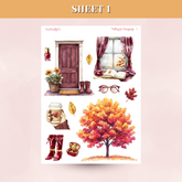 Falling for Burgandy PHYSICAL Sticker Kit - Standard Size
