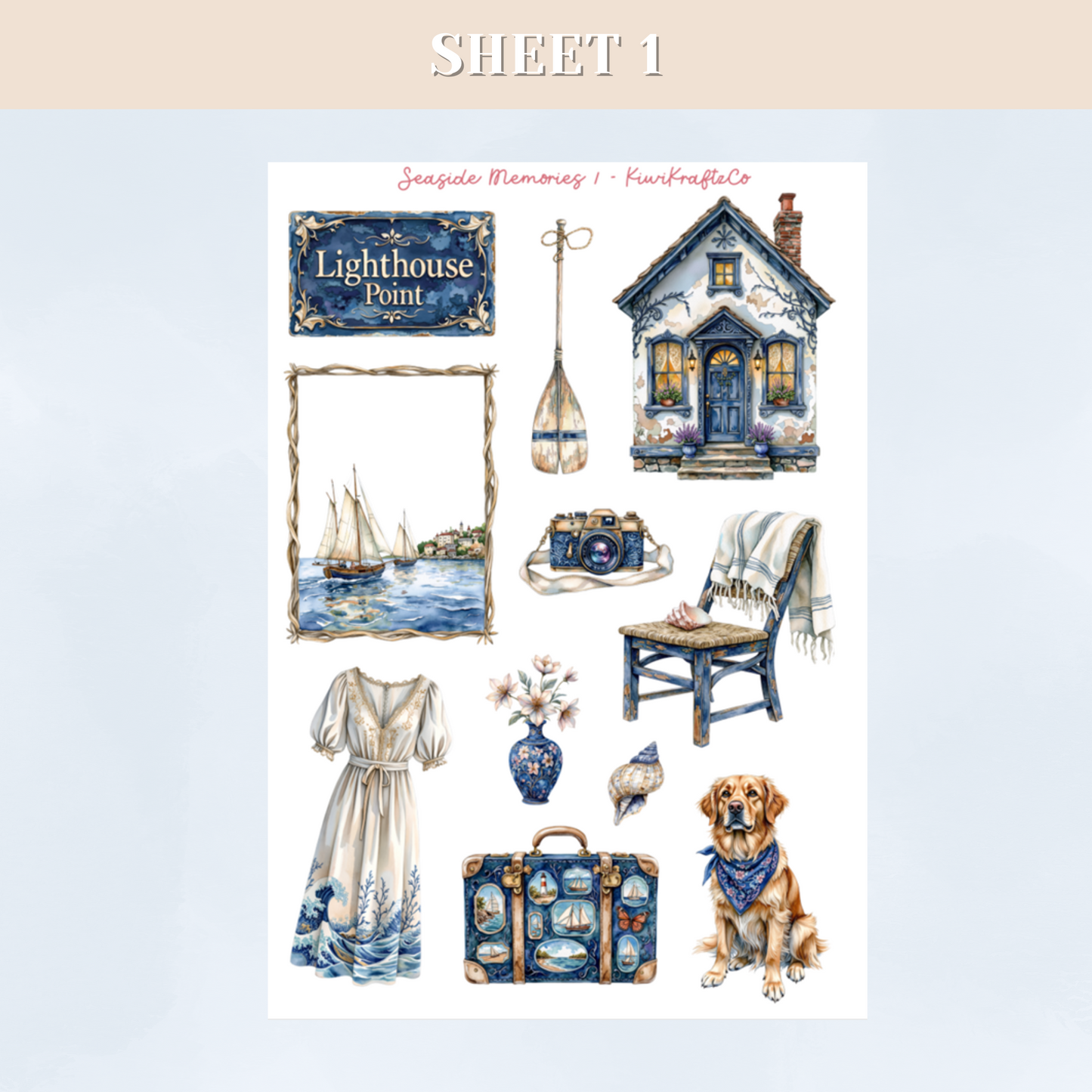 Seaside Memories PHYSICAL Sticker Kit