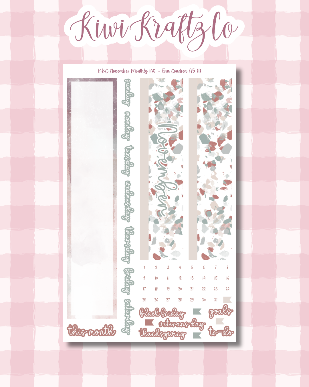 November Monthly Kit - Erin Condren A5
