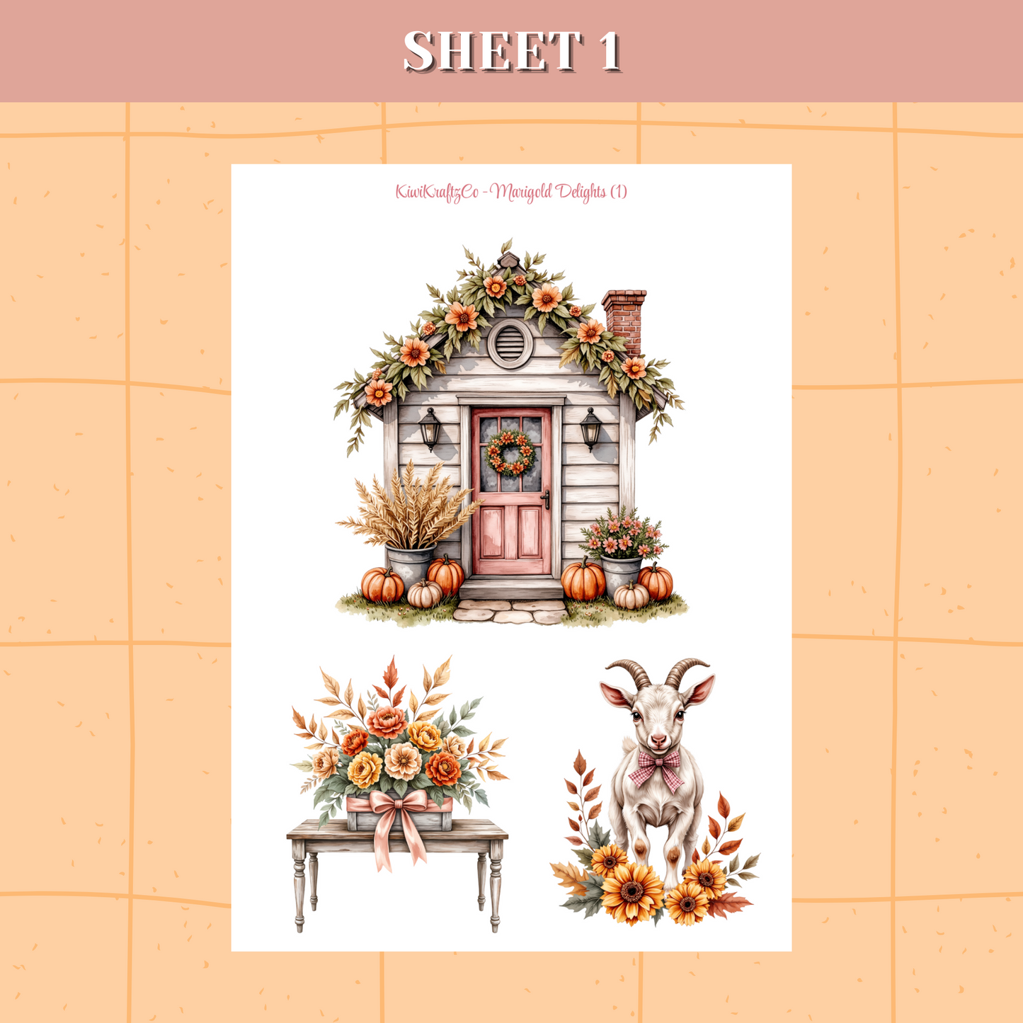 Marigold Delights PHYSICAL Sticker Kit - Standard Size