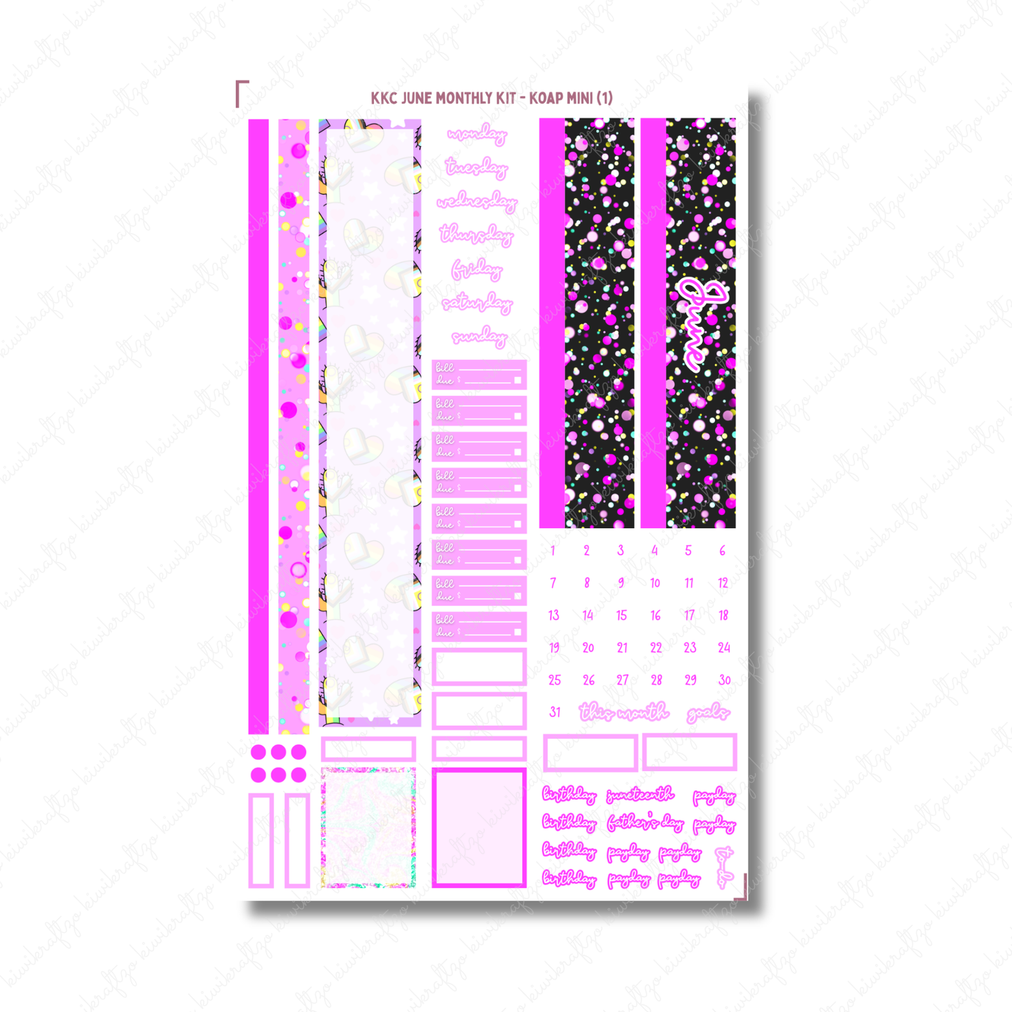 June Monthly Sticker Kit - KOAP Mini (PRIDE)