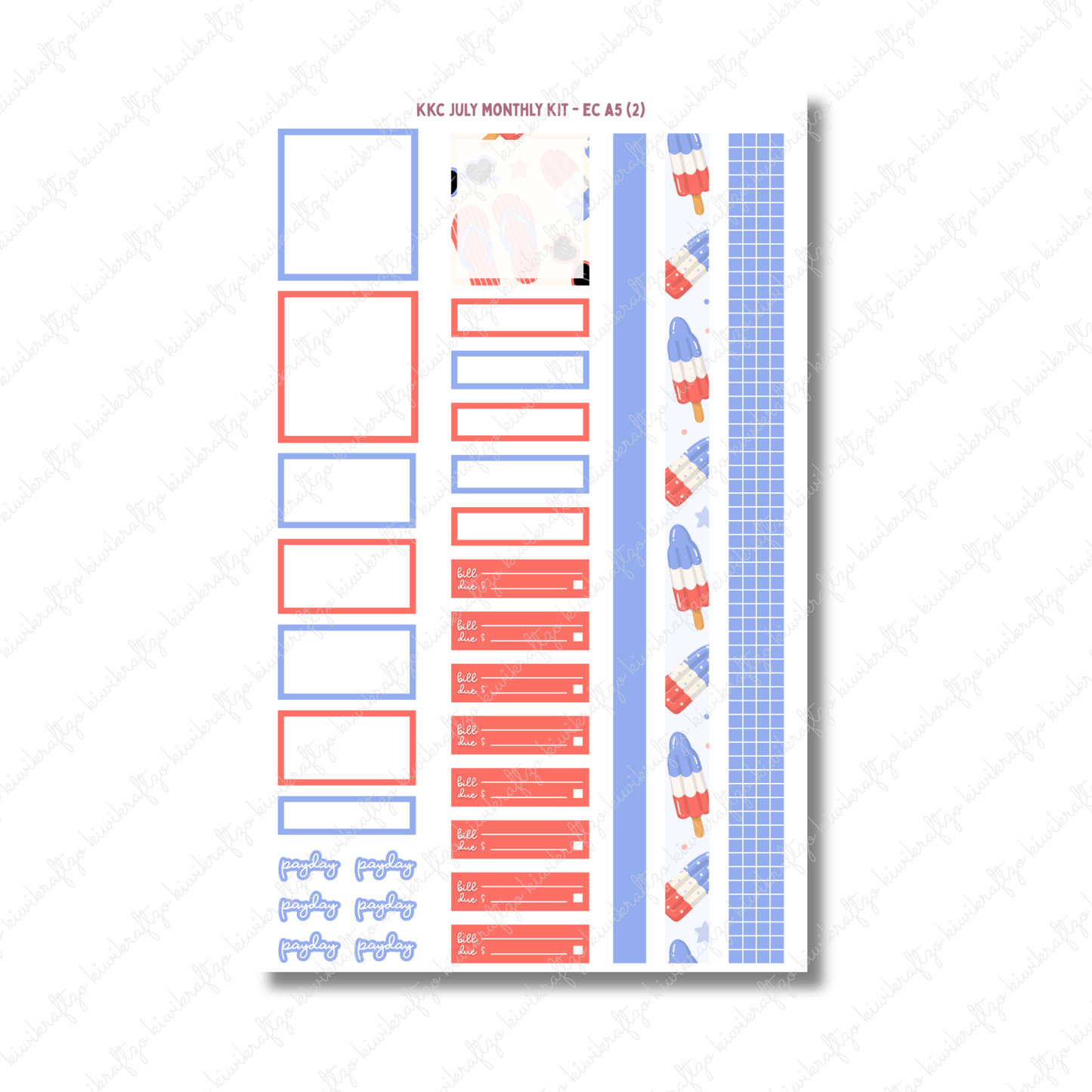 July Monthly Kit - Erin Condren A5