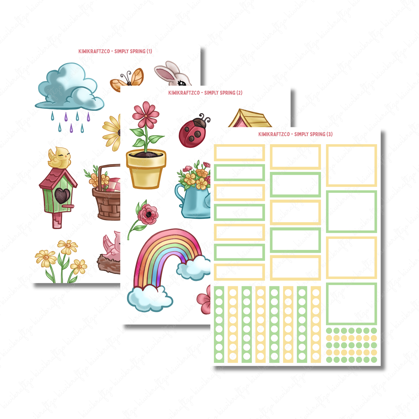 Simply Spring PHYSICAL Sticker Kit - Petite Size