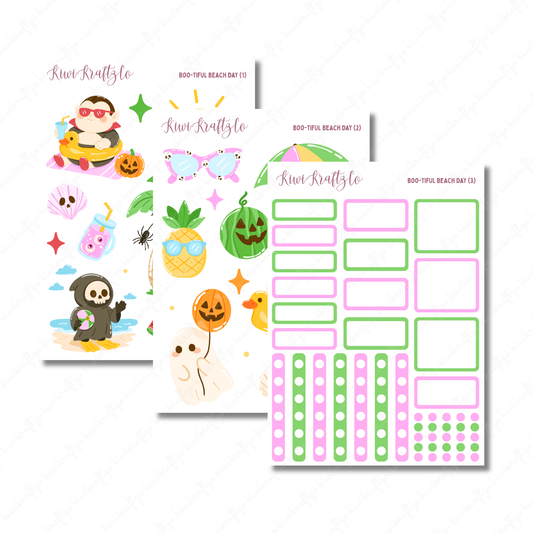 Boo-tiful Beach Day PHYSICAL Sticker Kit - Standard Size