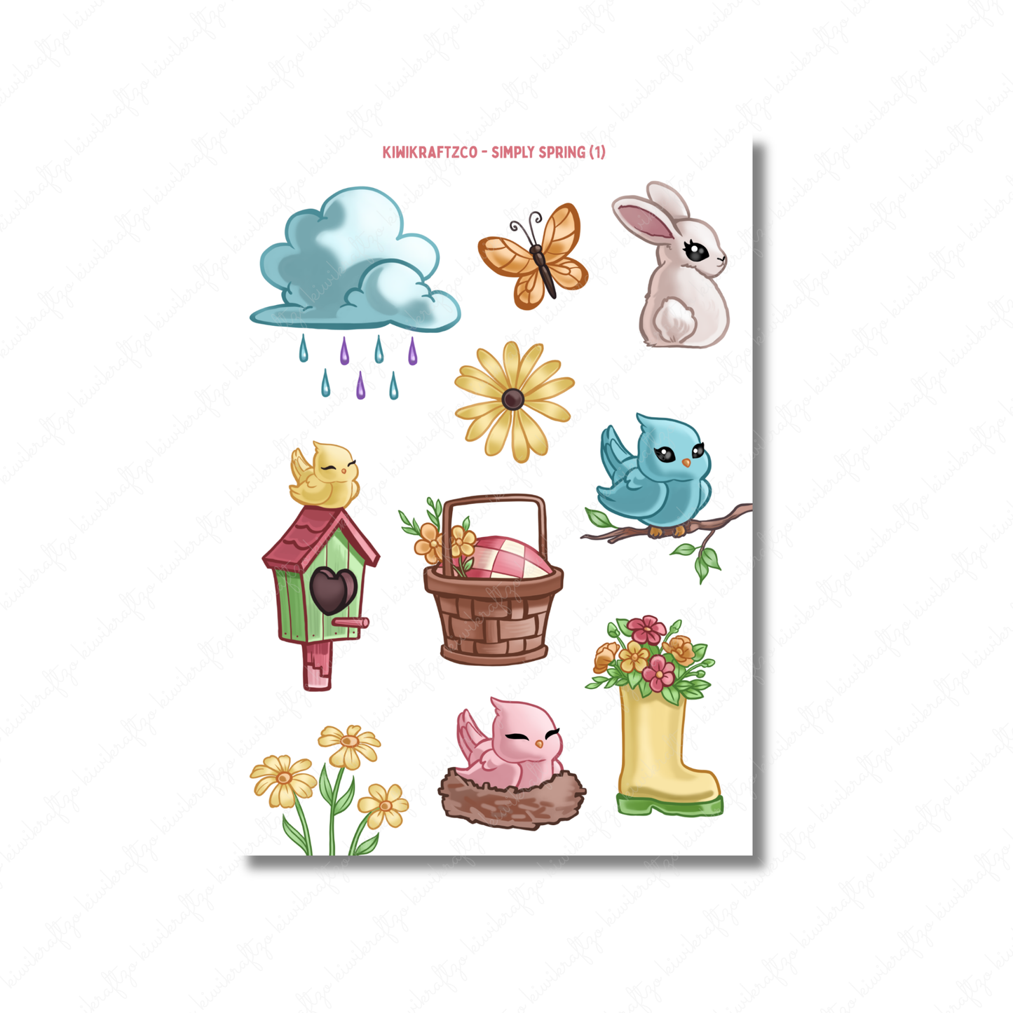 Simply Spring PHYSICAL Sticker Kit - Petite Size