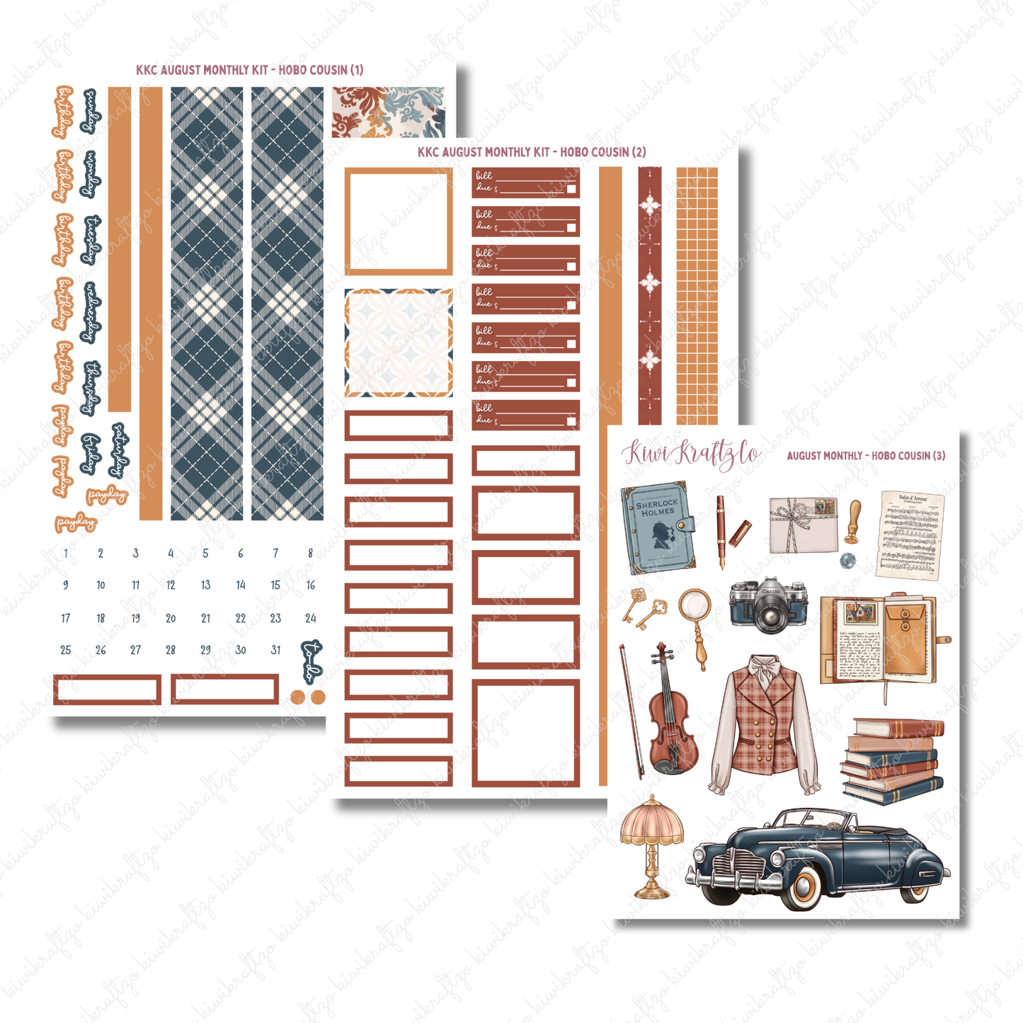August Monthly Kit - Hobonichi Cousin
