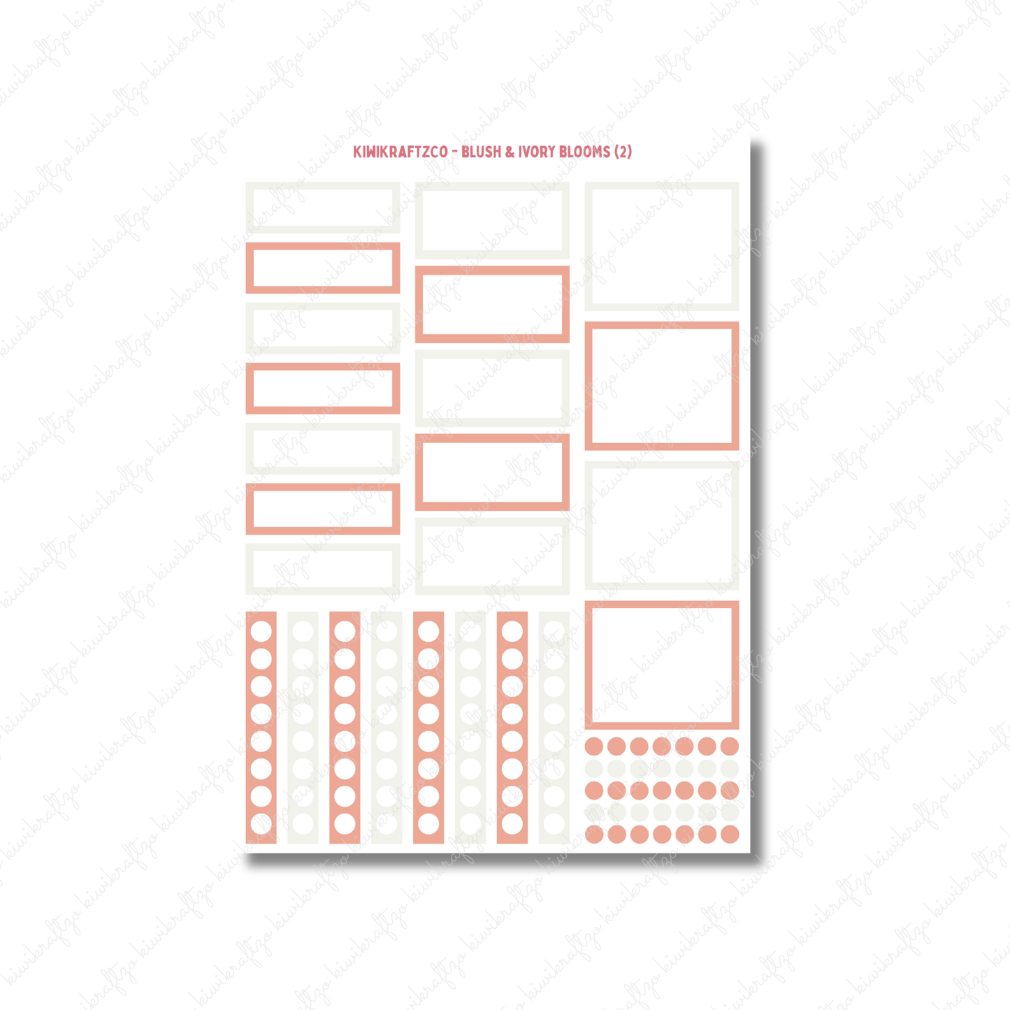 Blush & Ivory Blooms PHYSICAL Sticker Kit - Petite Size