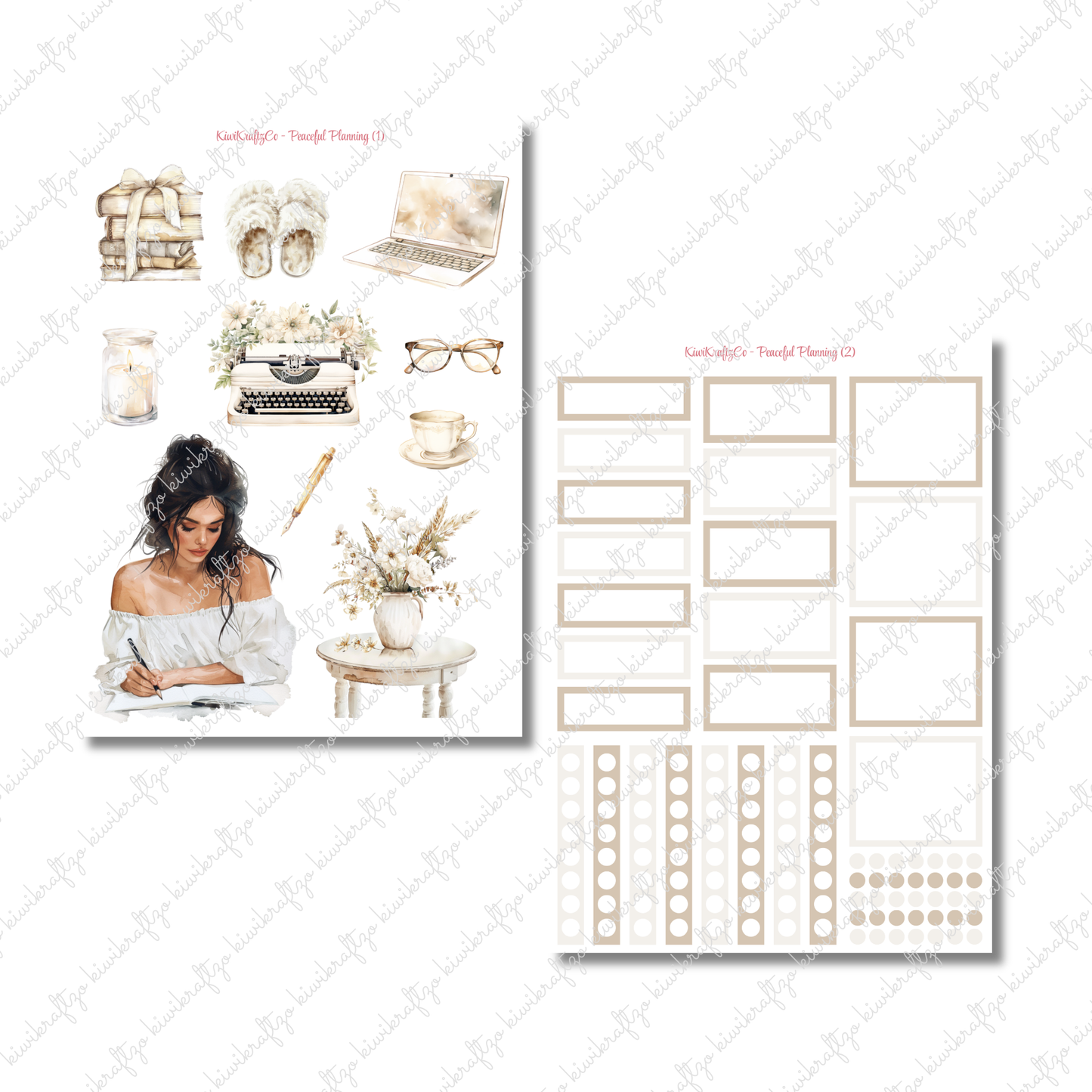 Peaceful Planning PHYSICAL Sticker Kit - Petite Size