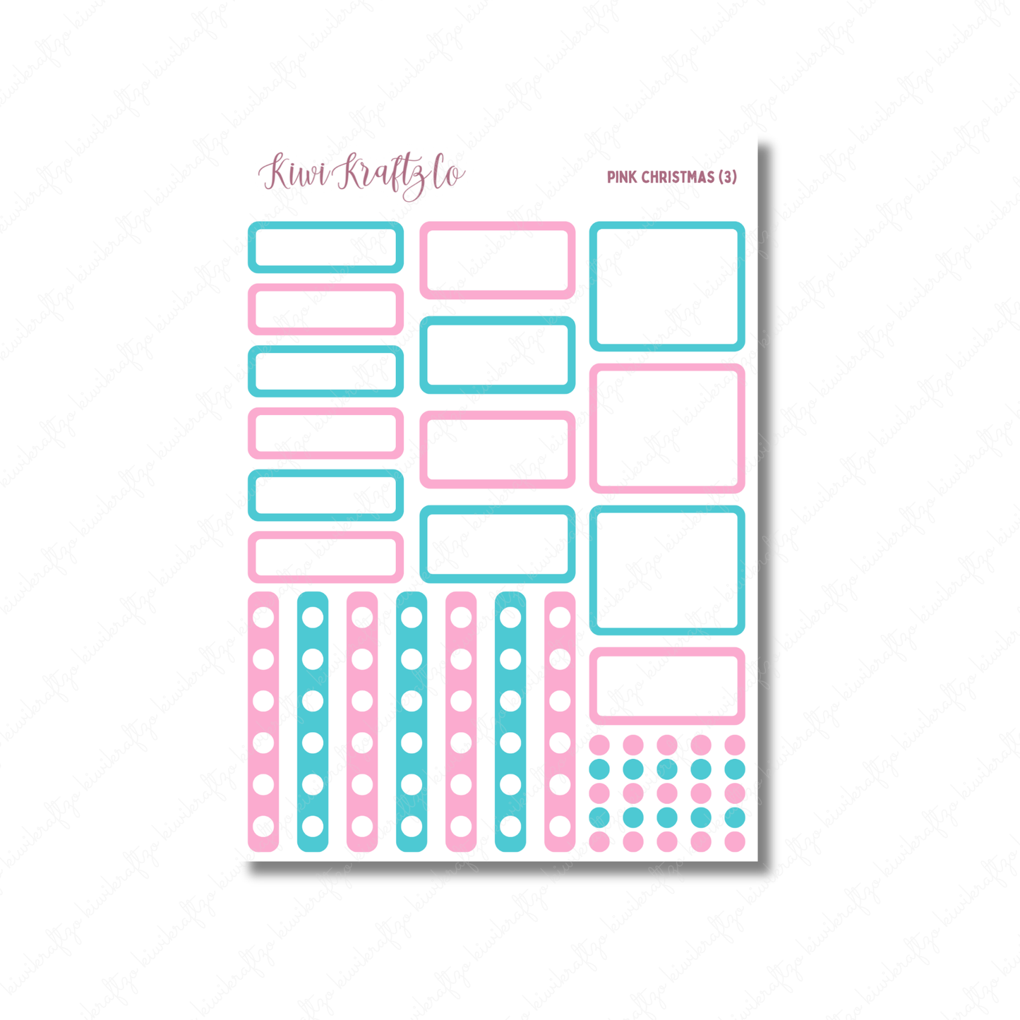 Pink Christmas PHYSICAL Sticker Kit - Petite Size