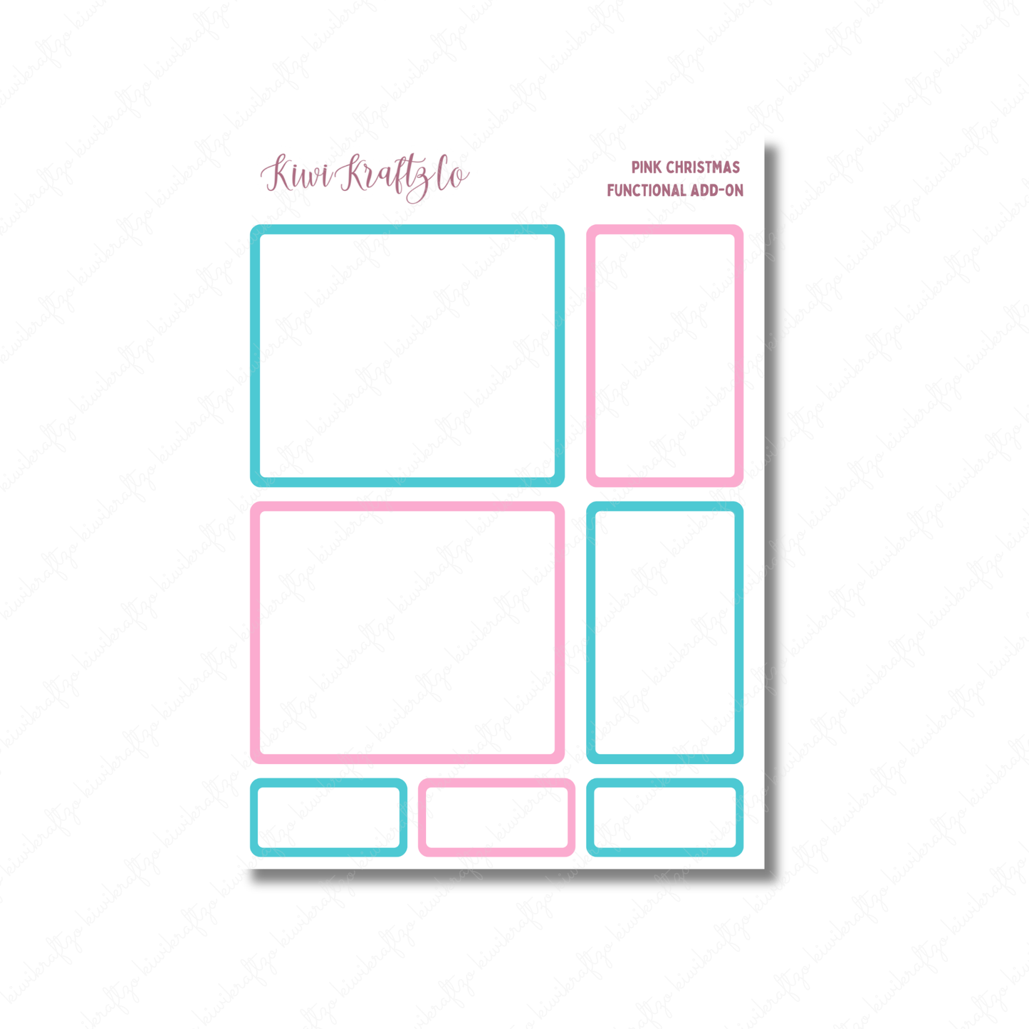 Pink Christmas PHYSICAL Sticker Kit - Petite Size