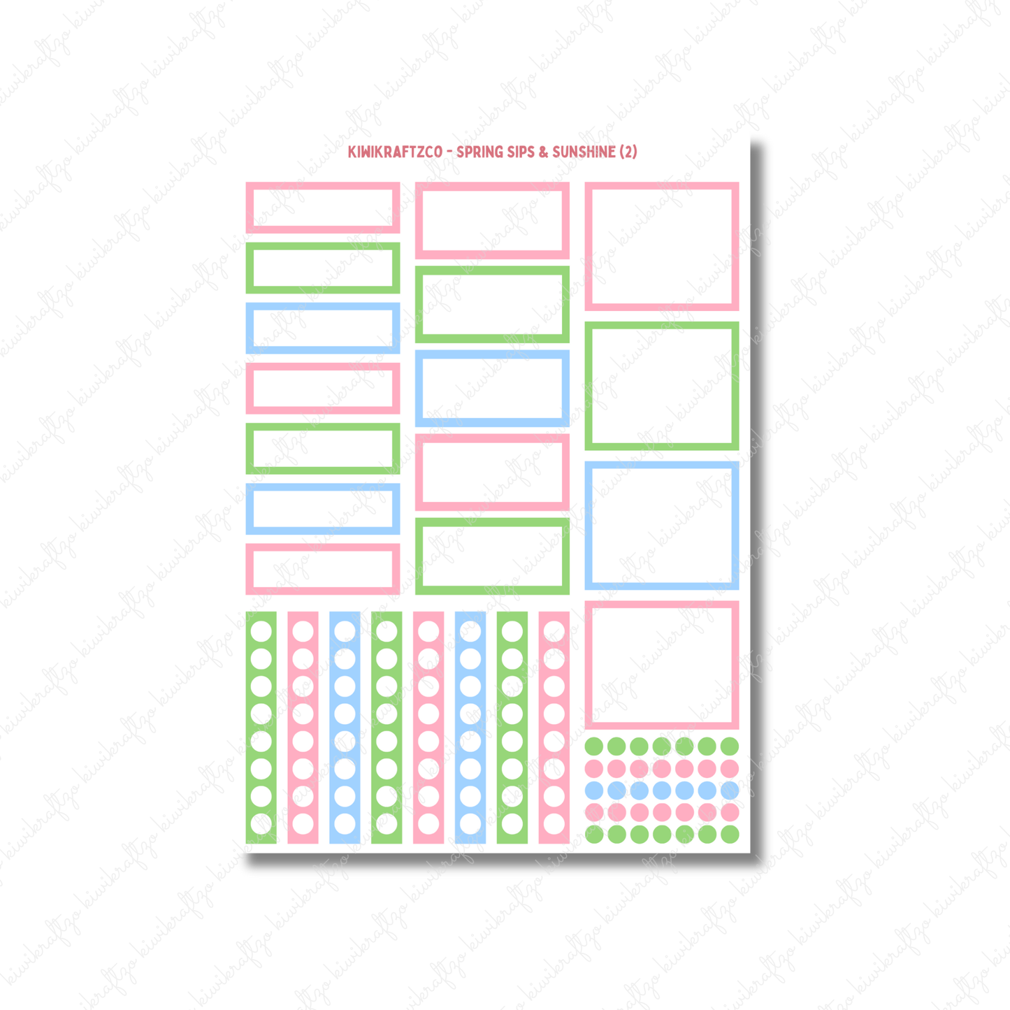 Spring Sips & Sunshine PHYSICAL Sticker Kit - Petite Size