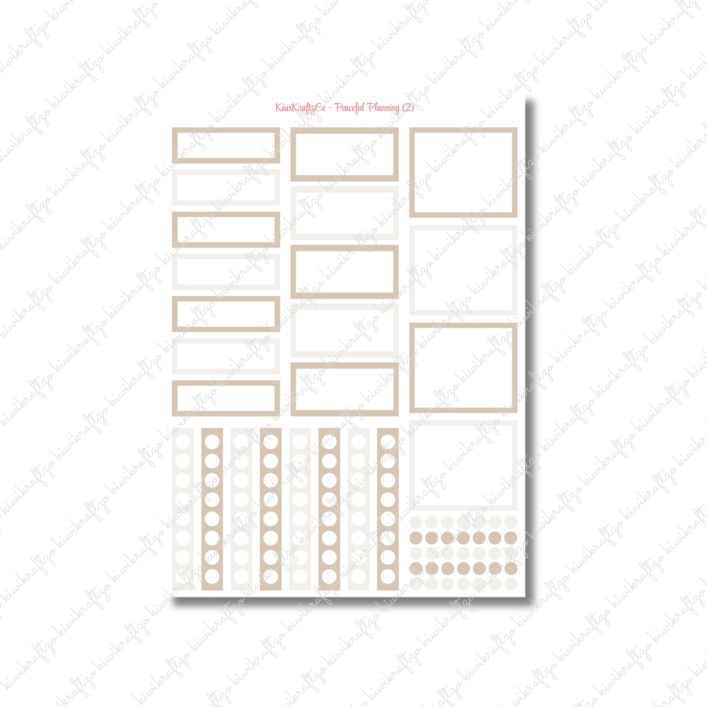 Peaceful Planning PHYSICAL Sticker Kit - Petite Size