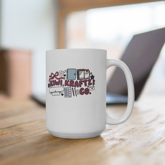 KiwiKraftzCo Doodles Ceramic Mug, 11oz or 15oz