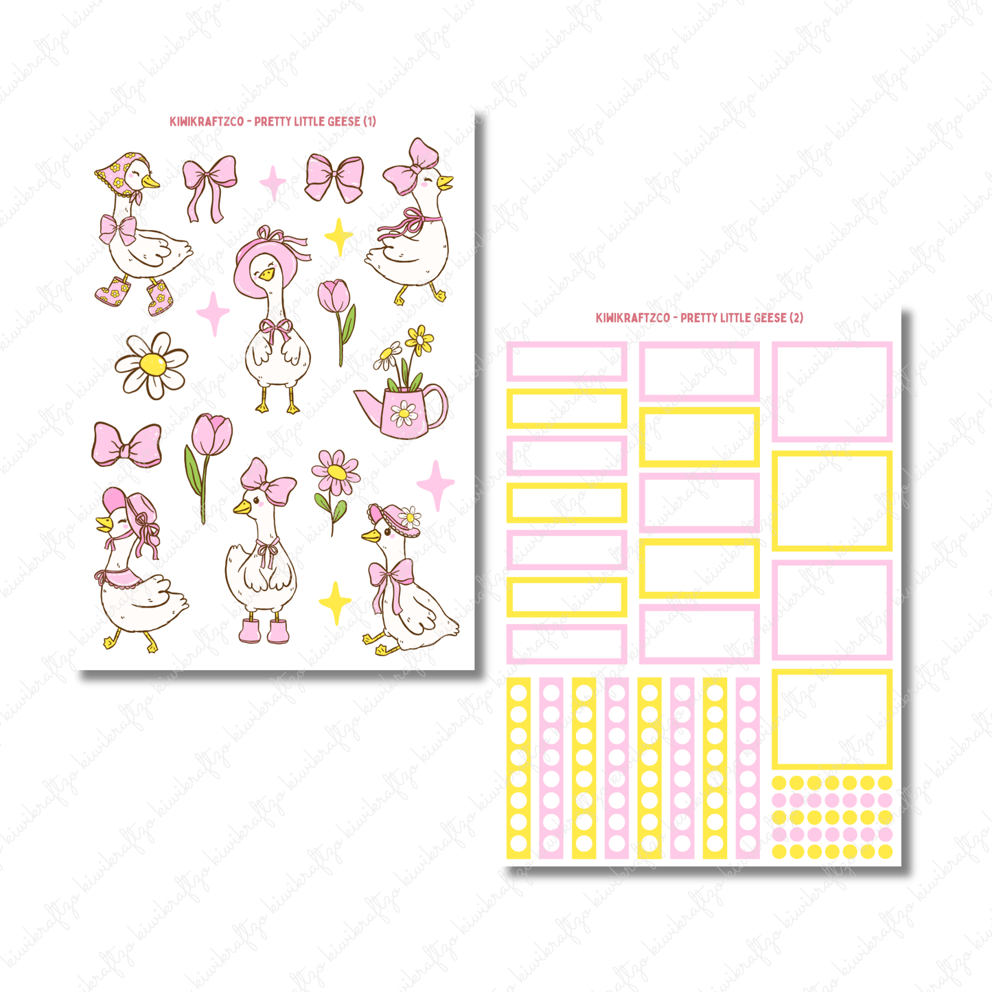 Pretty Little Geese PHYSICAL Sticker Kit - Petite Size
