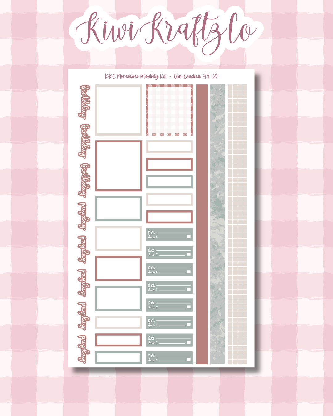 November Monthly Kit - Erin Condren A5