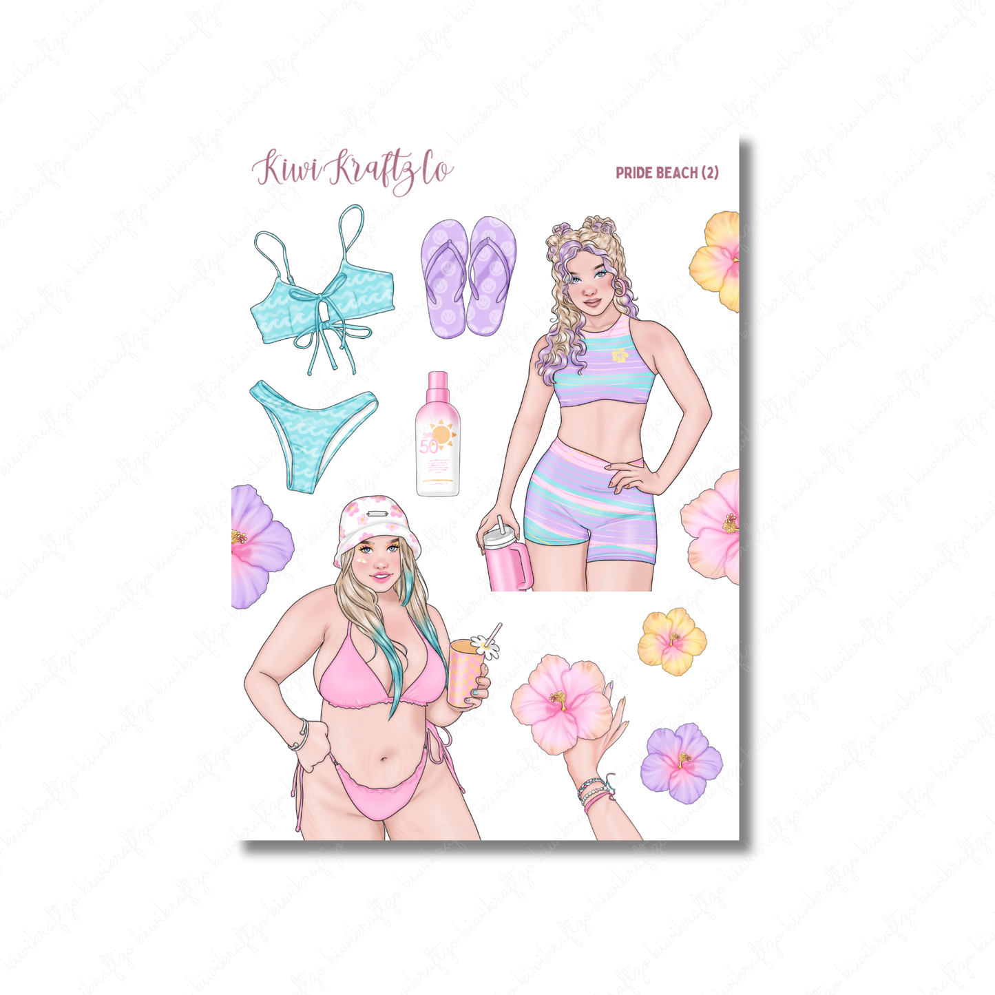 Pride Beach PHYSICAL Sticker Kit - Petite Size