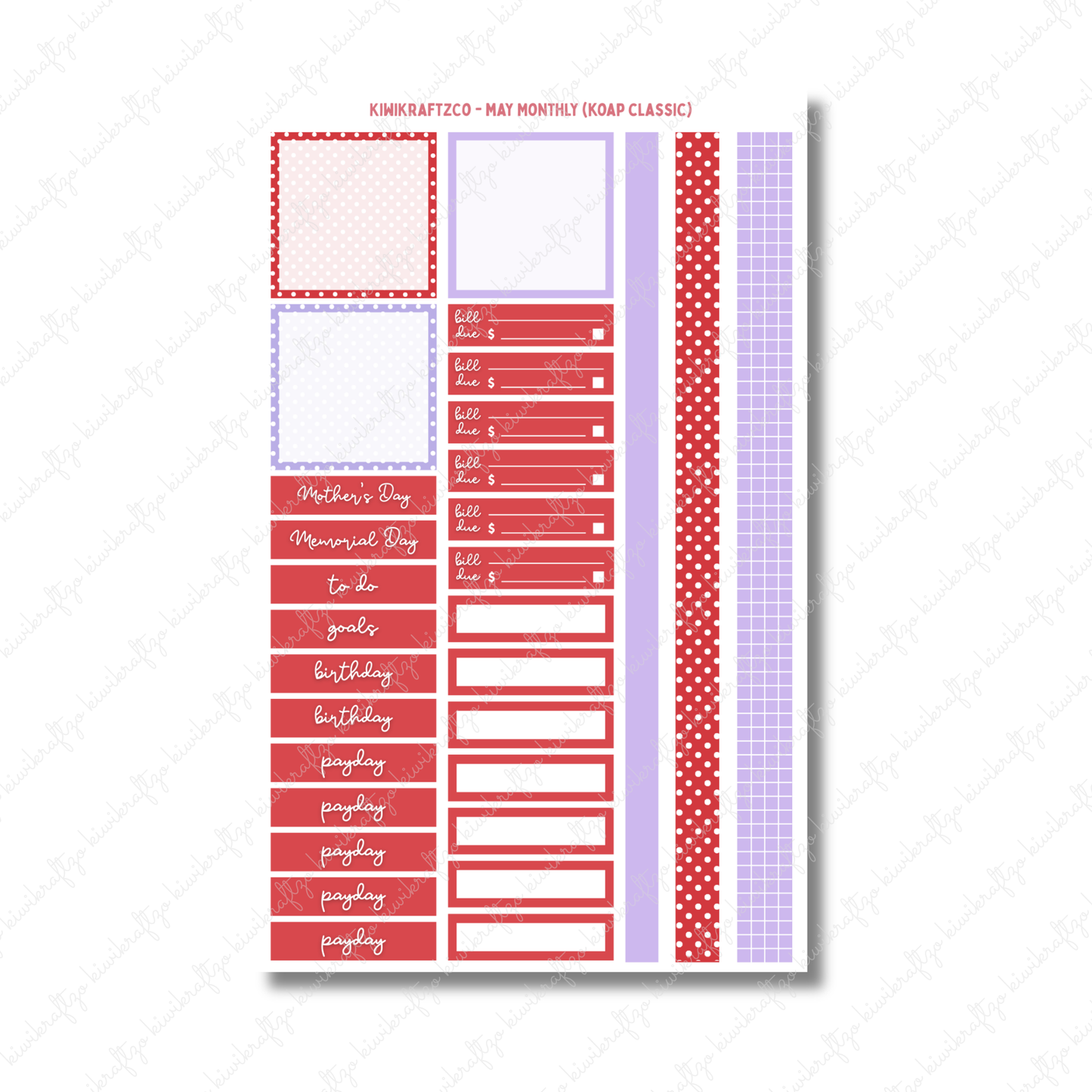 May Monthly Sticker Kit - KOAP Classic