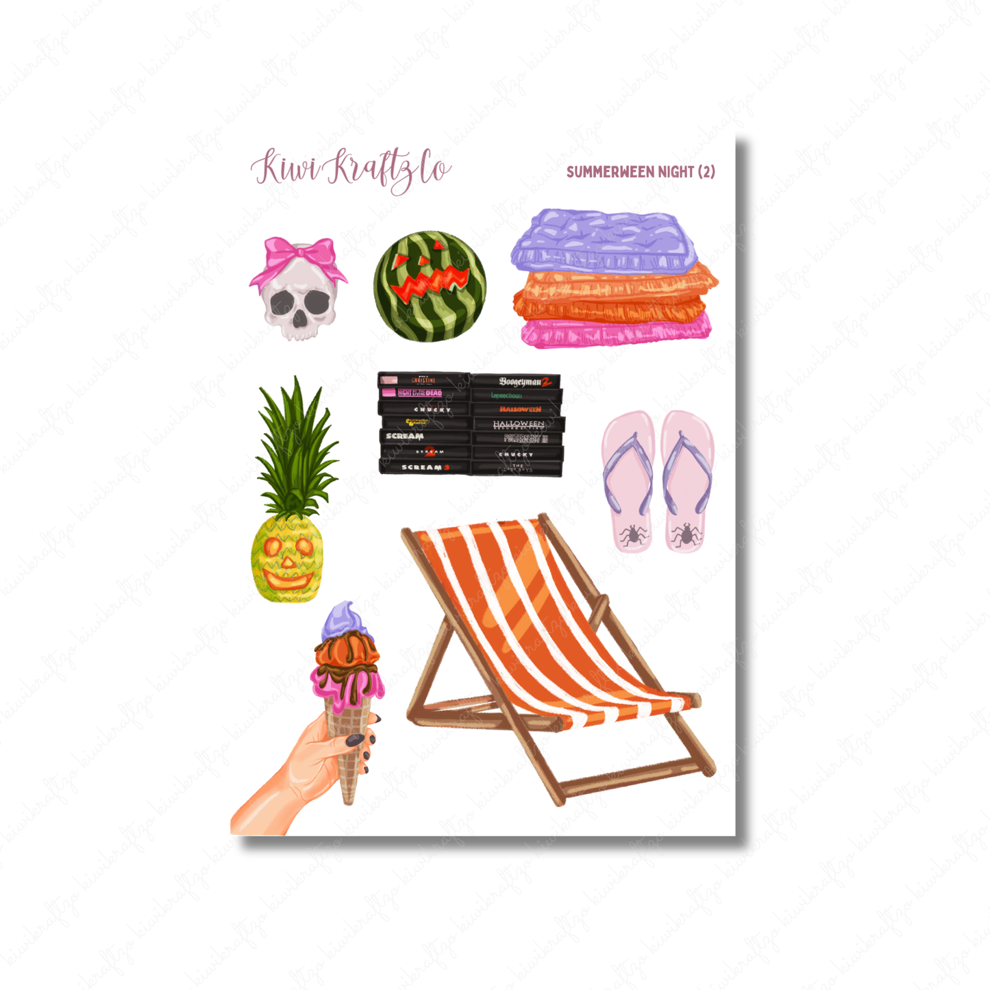 Summerween Night PHYSICAL Sticker Kit - Petite Size
