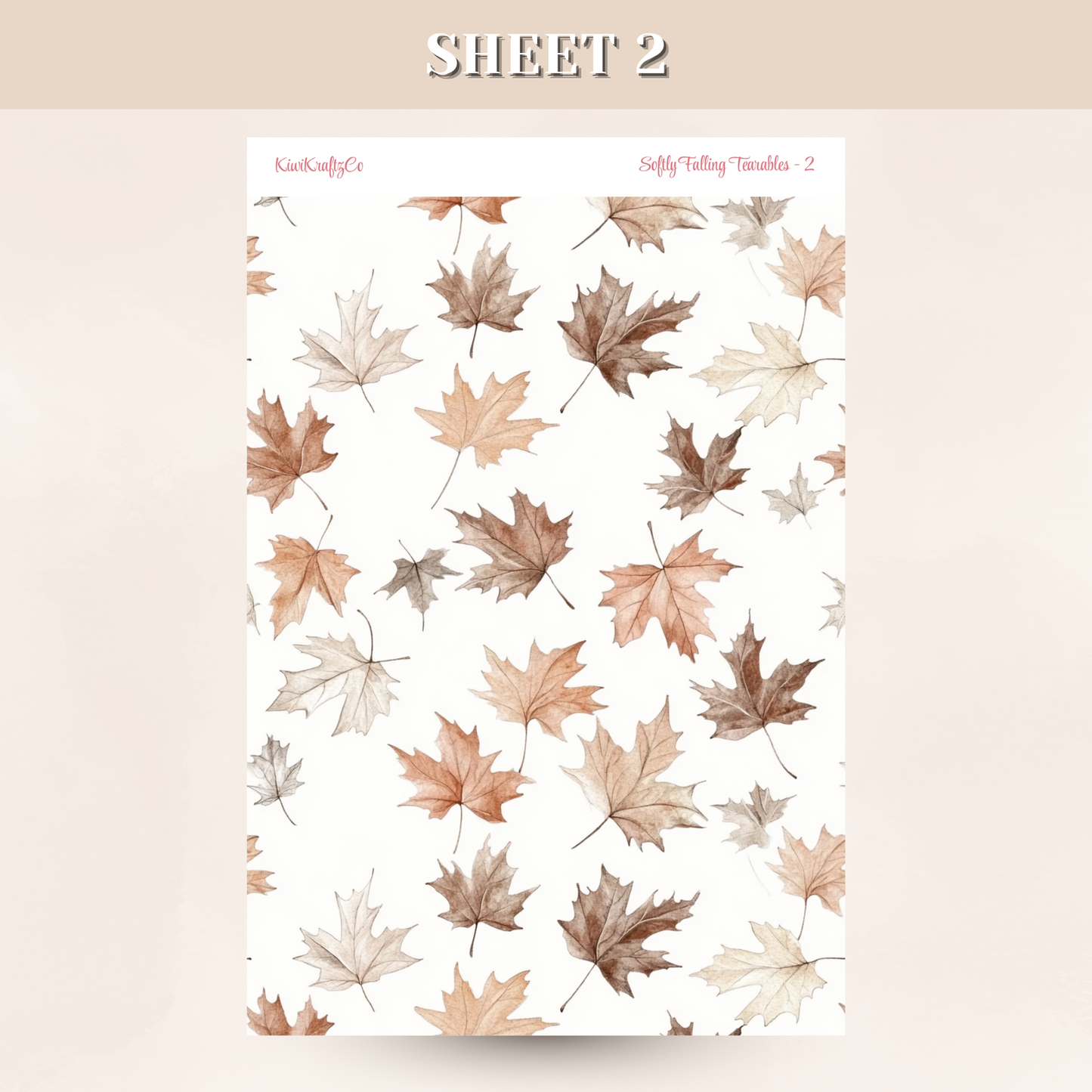 Softly Falling Tearable Sticker Sheets