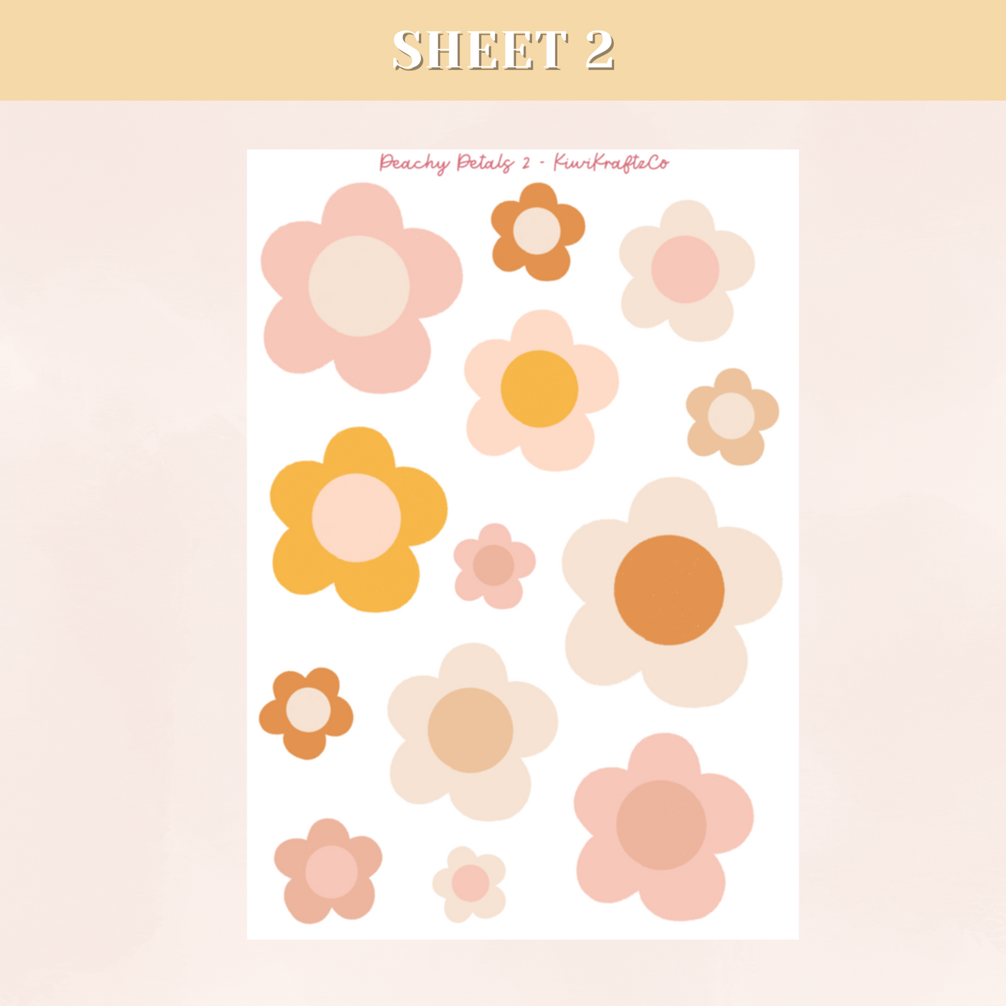 Peachy Petals PHYSICAL Sticker Kit