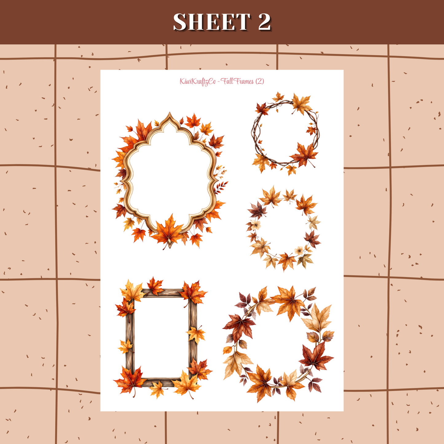 Fall Frames PHYSICAL Sticker Kit - Petite Size