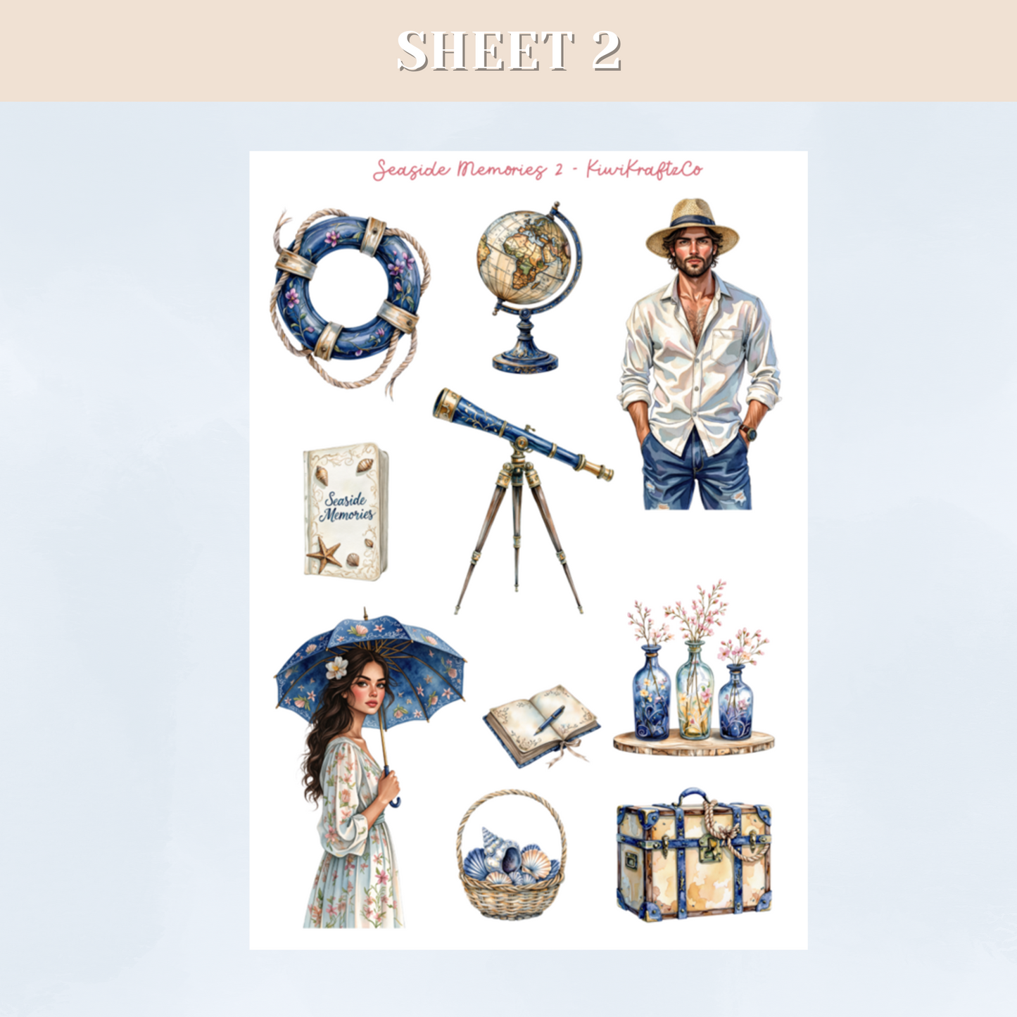 Seaside Memories PHYSICAL Sticker Kit