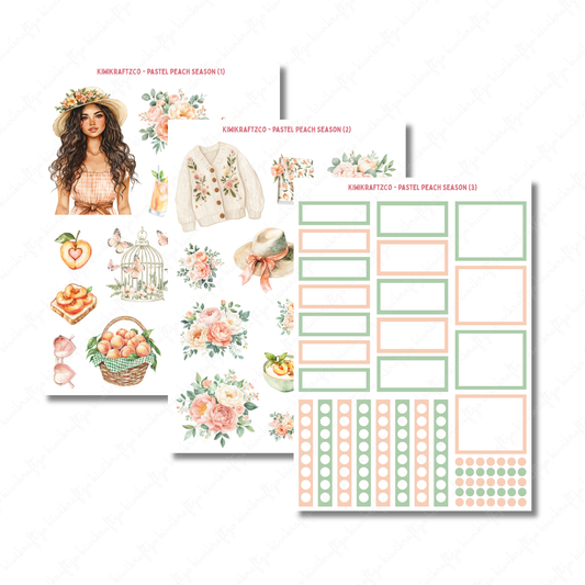 Pastel Peach Season DIGITAL Bundle