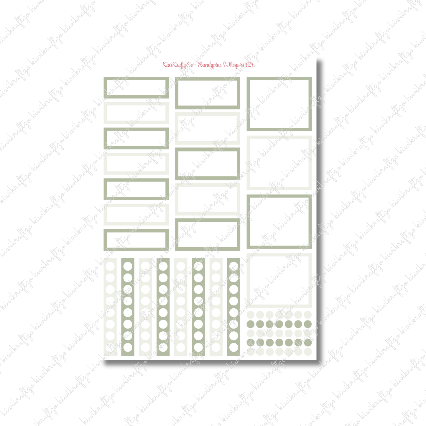 Eucalyptus Whispers PHYSICAL Sticker Kit - Petite Size
