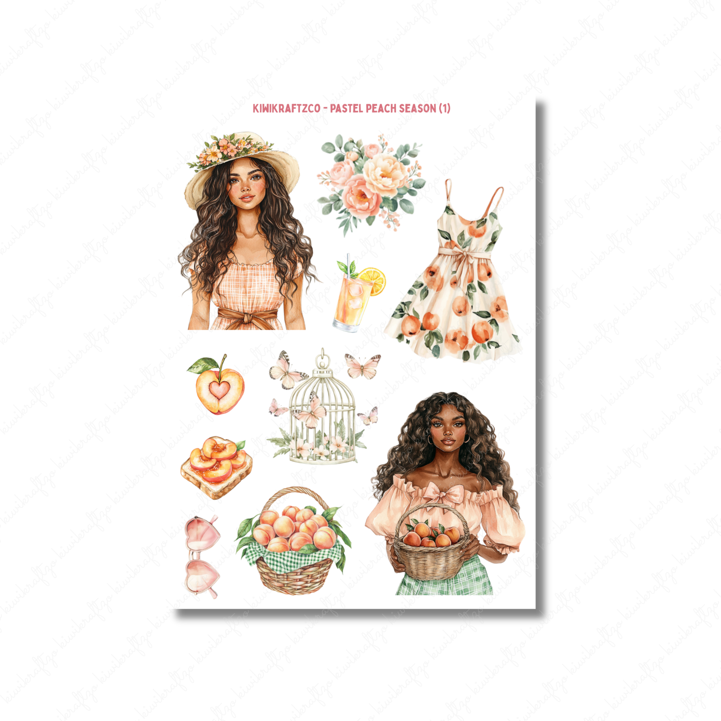 Pastel Peach Season DIGITAL Bundle